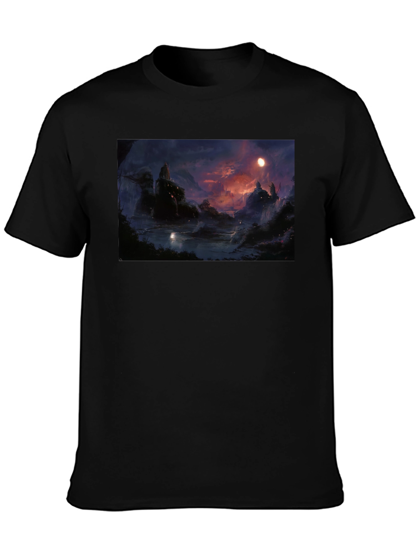 Mystic Landscape Graphic Tee - Black