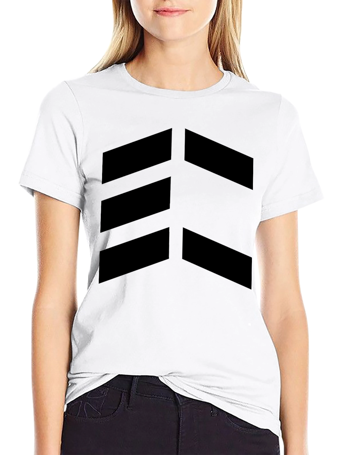 Modern Black T-Shirt with Chevron Design