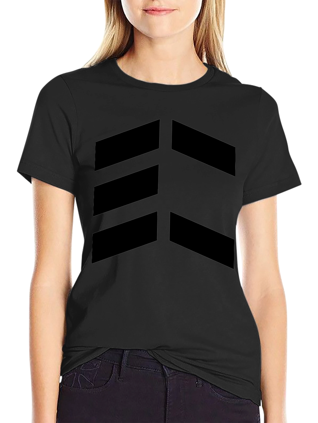 Modern Black T-Shirt with Chevron Design