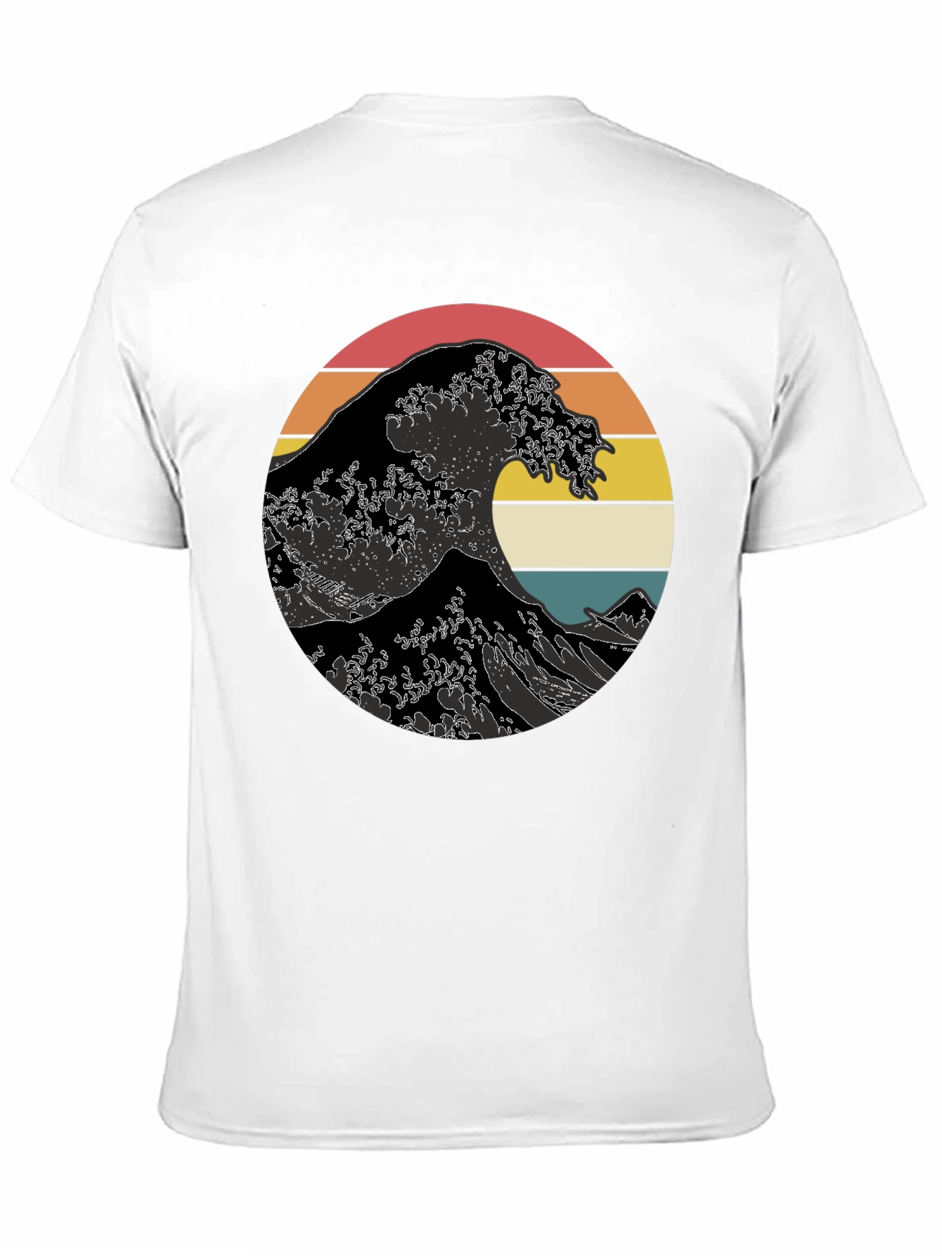 Retro Wave Graphic Tee - Black Cotton T-Shirt