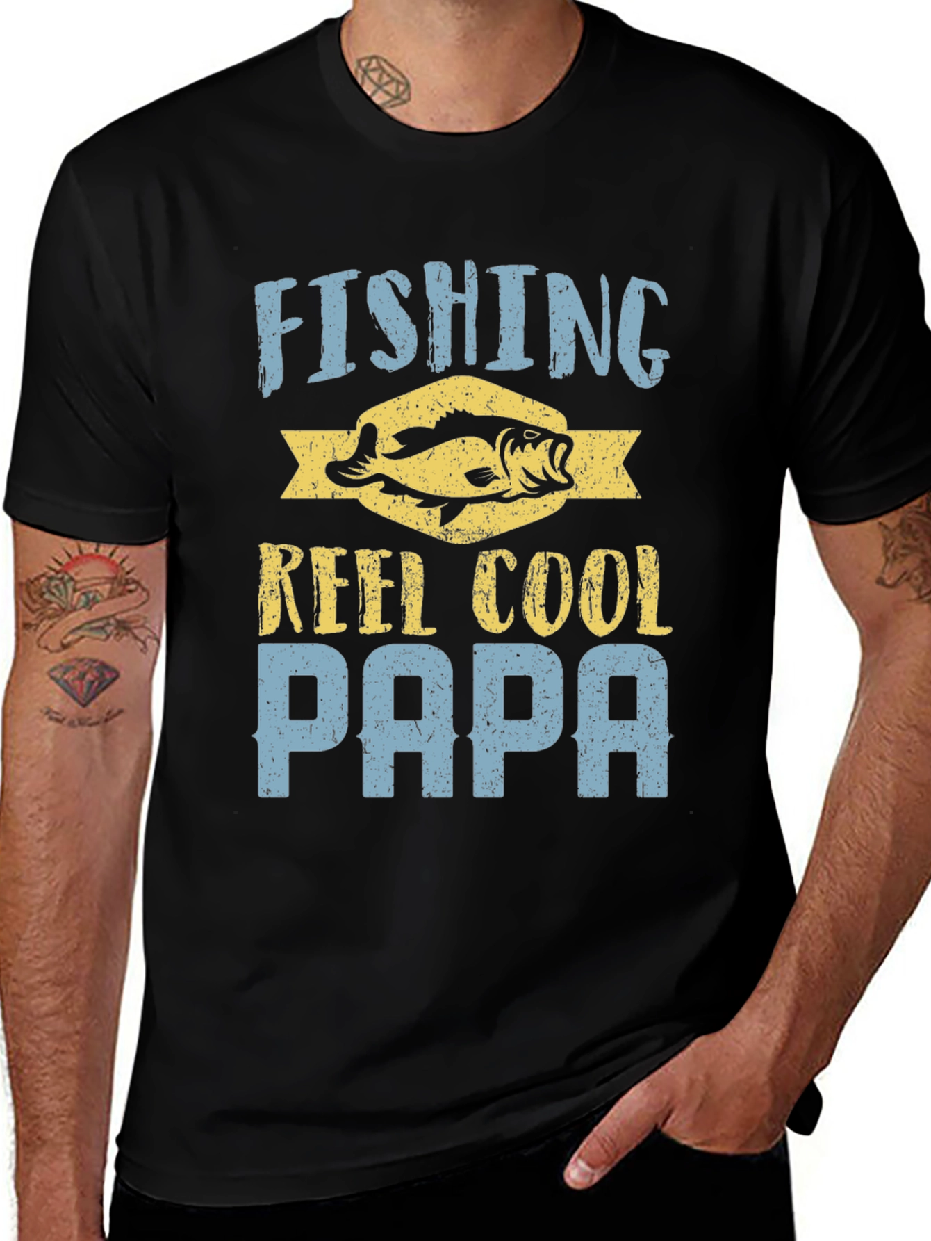 Fishing Reel Cool Papa Graphic T-Shirt