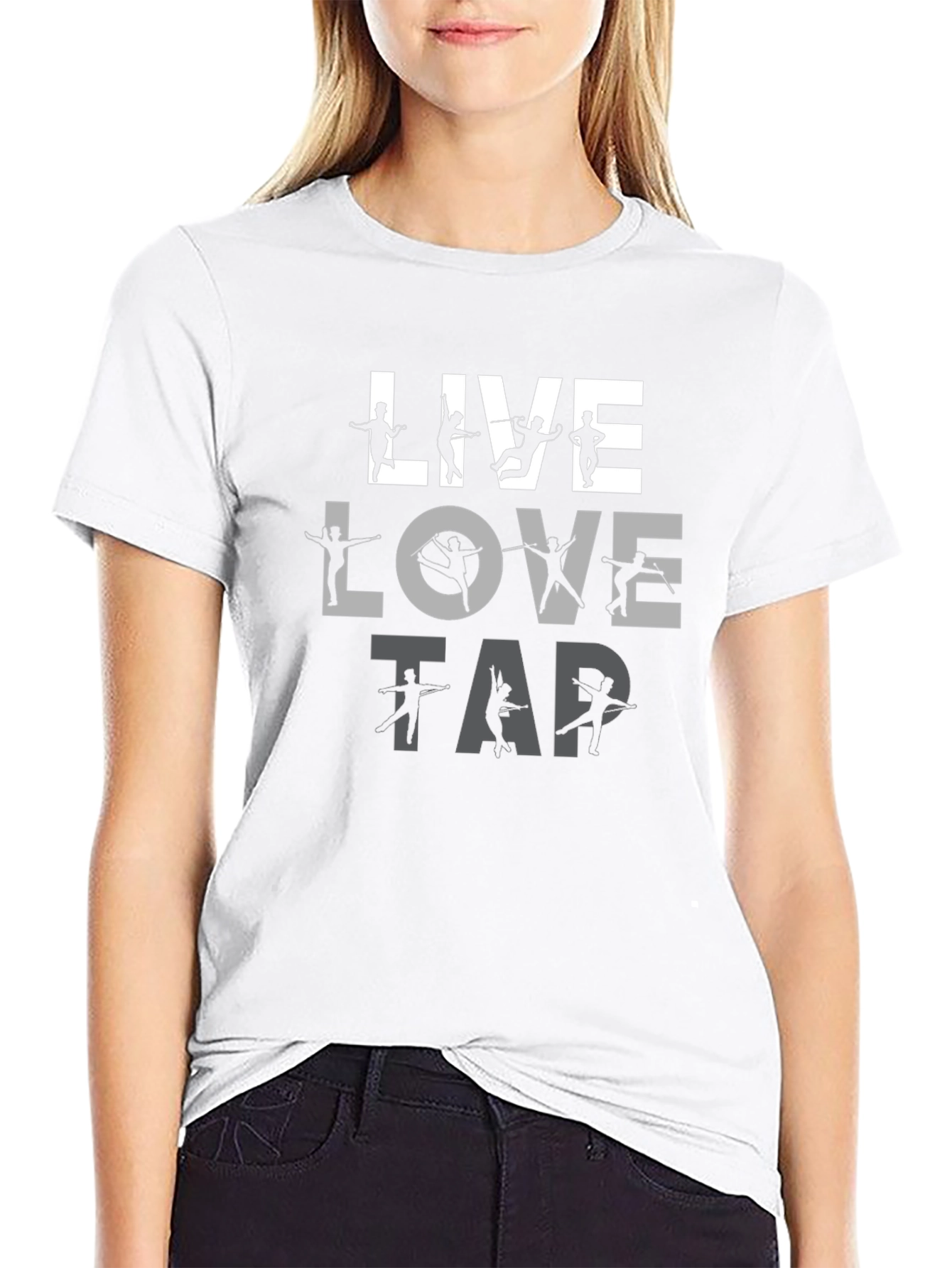 Live Love Tap Dancer T-Shirt - Black
