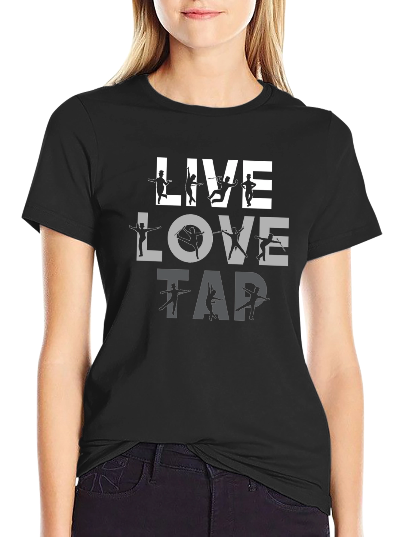 Live Love Tap Dancer T-Shirt - Black