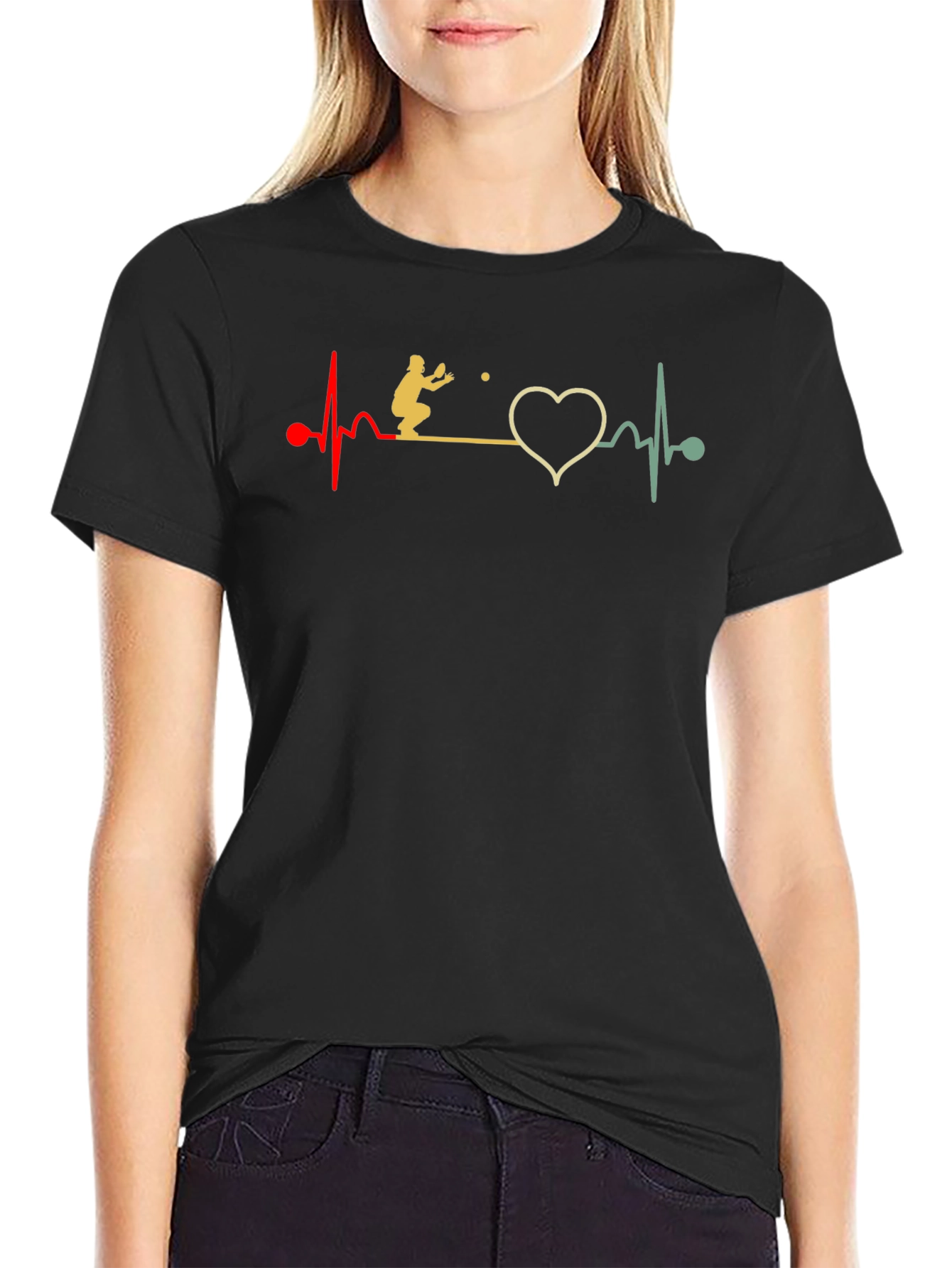 Volleyball Heartbeat Graphic T-Shirt