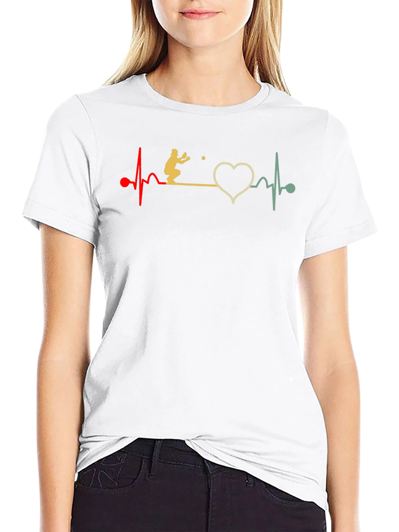 Volleyball Heartbeat Graphic T-Shirt