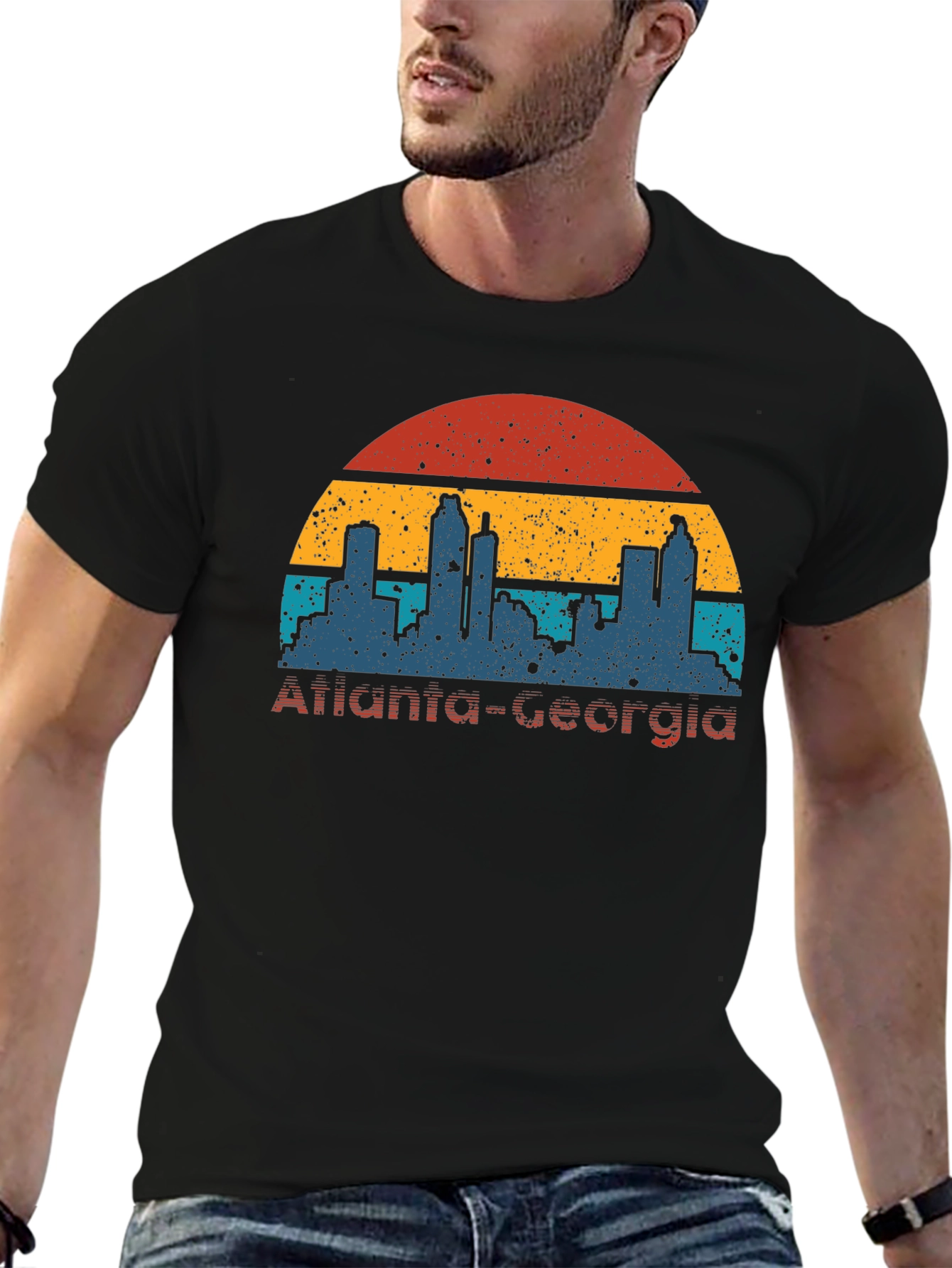 Retro Atlanta Georgia Skyline T-Shirt