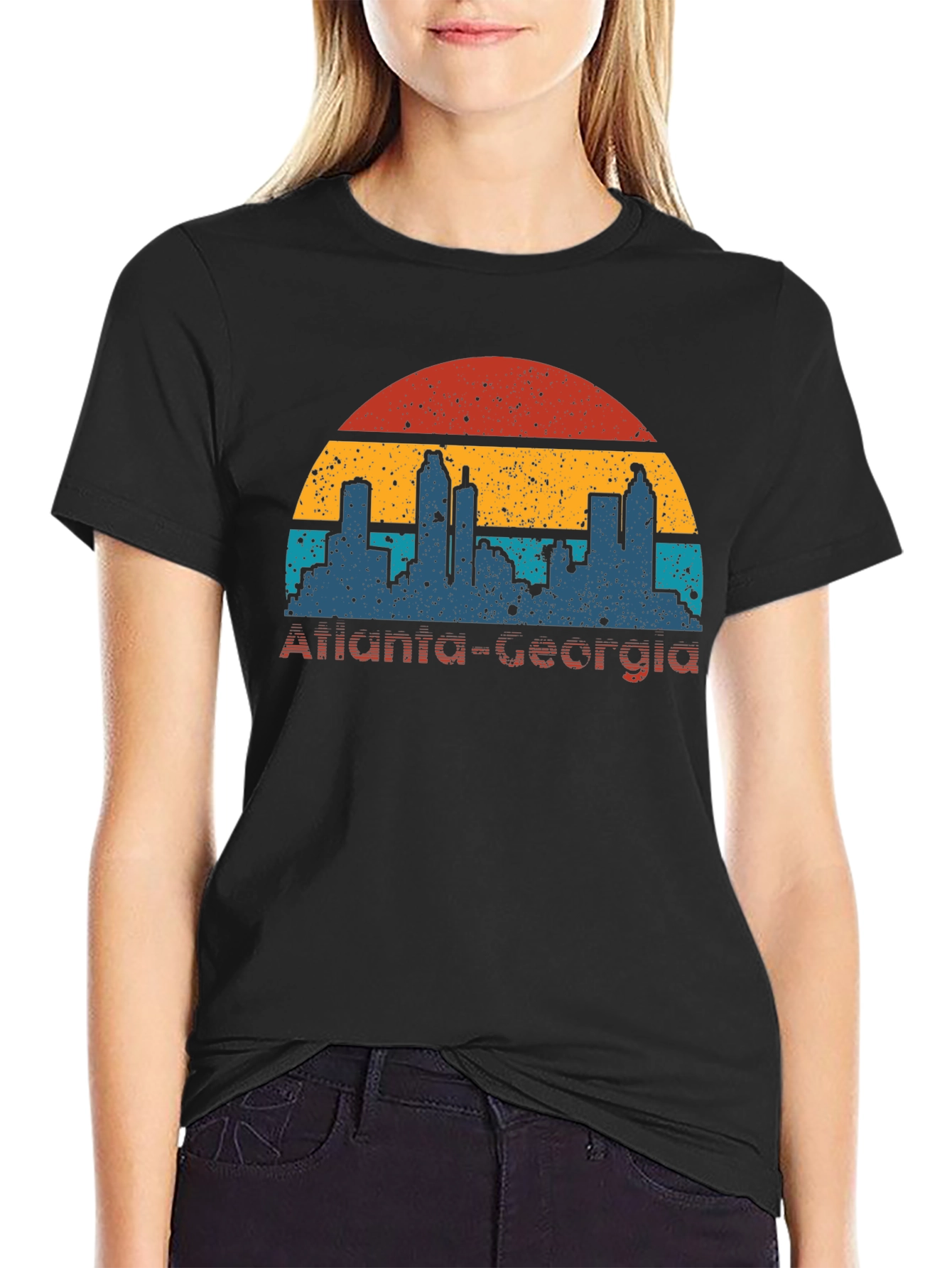 Retro Atlanta Georgia Skyline T-Shirt