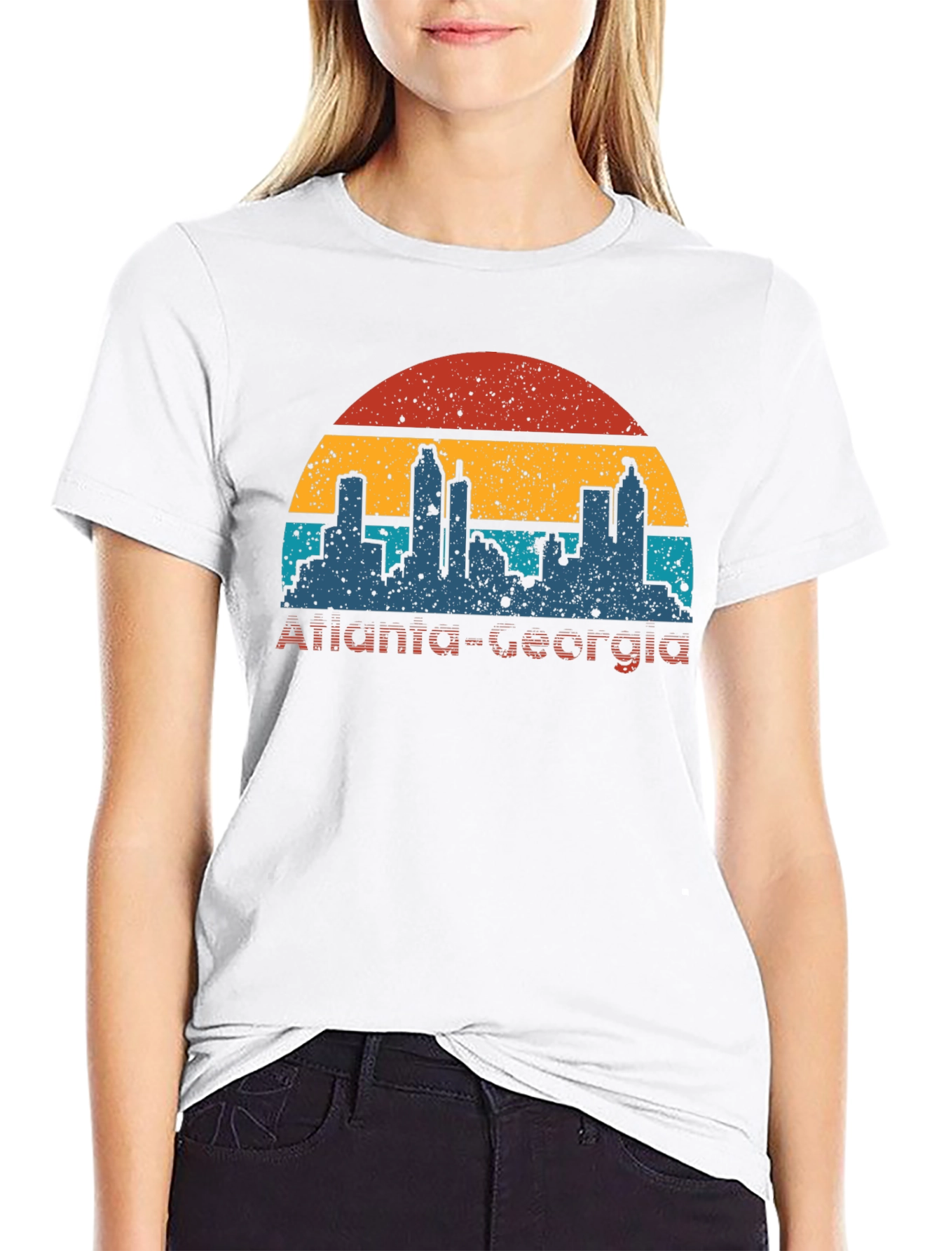 Retro Atlanta Georgia Skyline T-Shirt