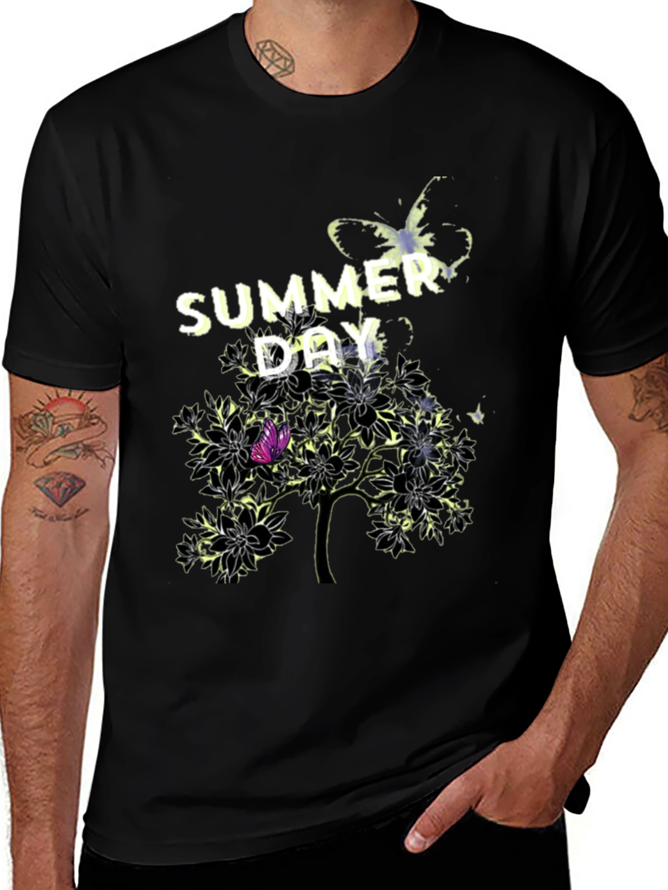 Summer Day Graphic Tee - Black