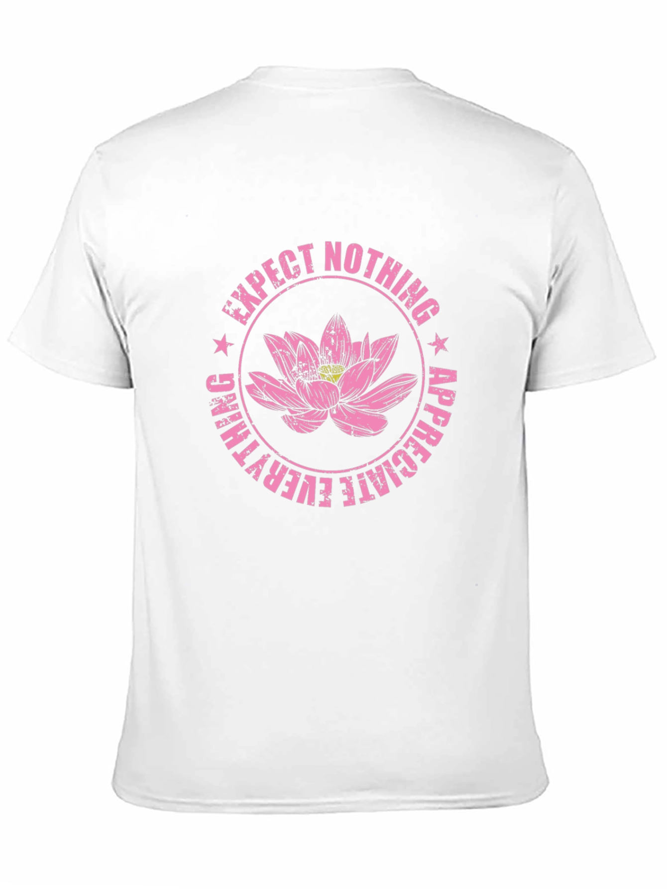 Expect Nothing Lotus Graphic Black T-Shirt