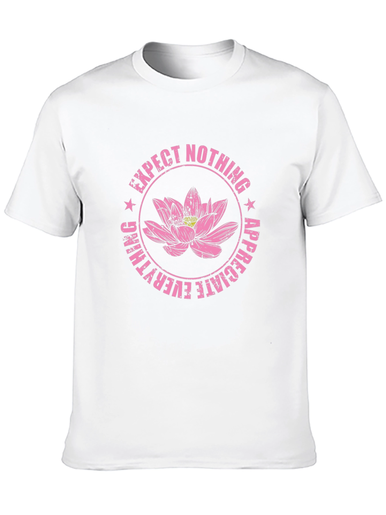 Expect Nothing Lotus Graphic Black T-Shirt