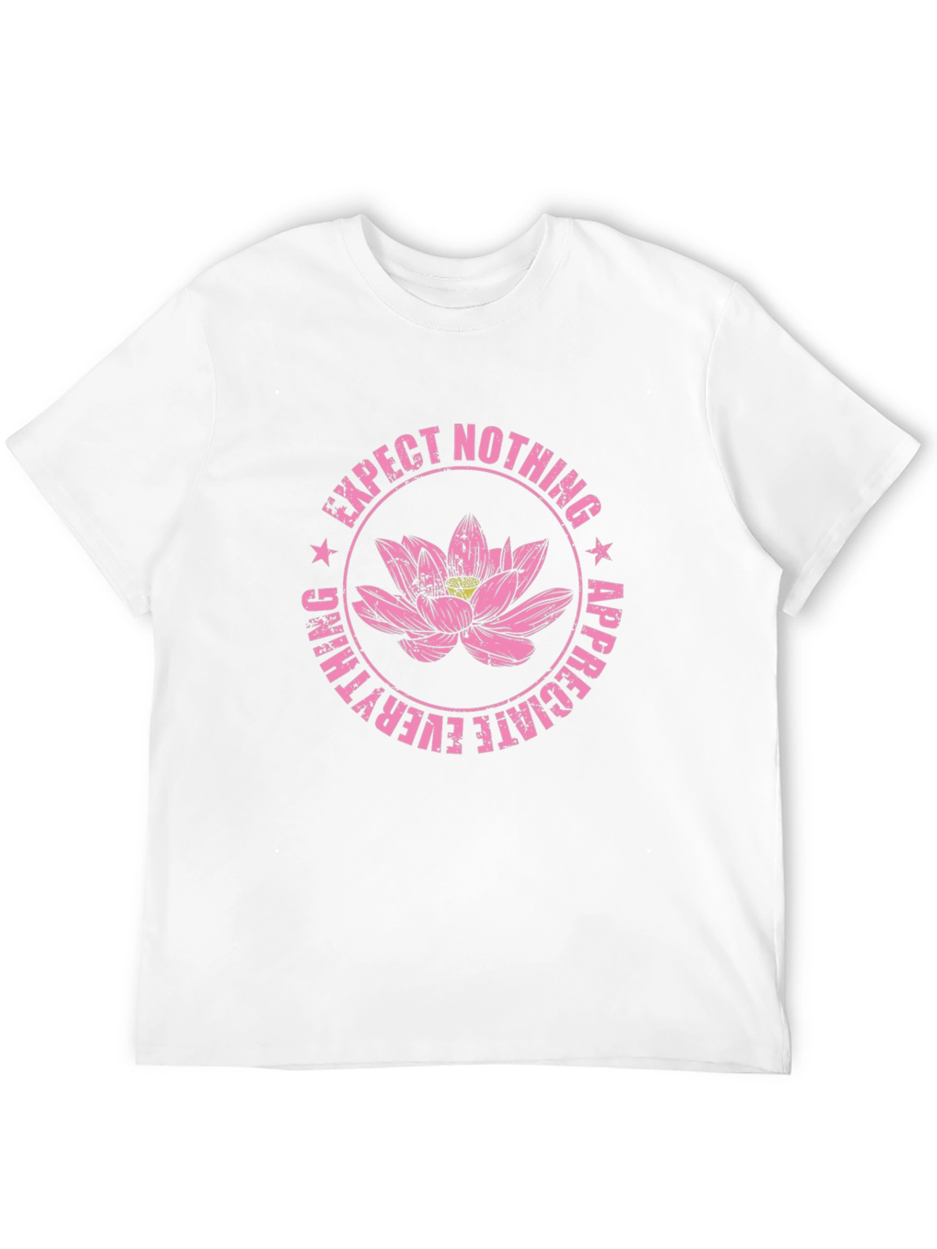 Expect Nothing Lotus Graphic Black T-Shirt