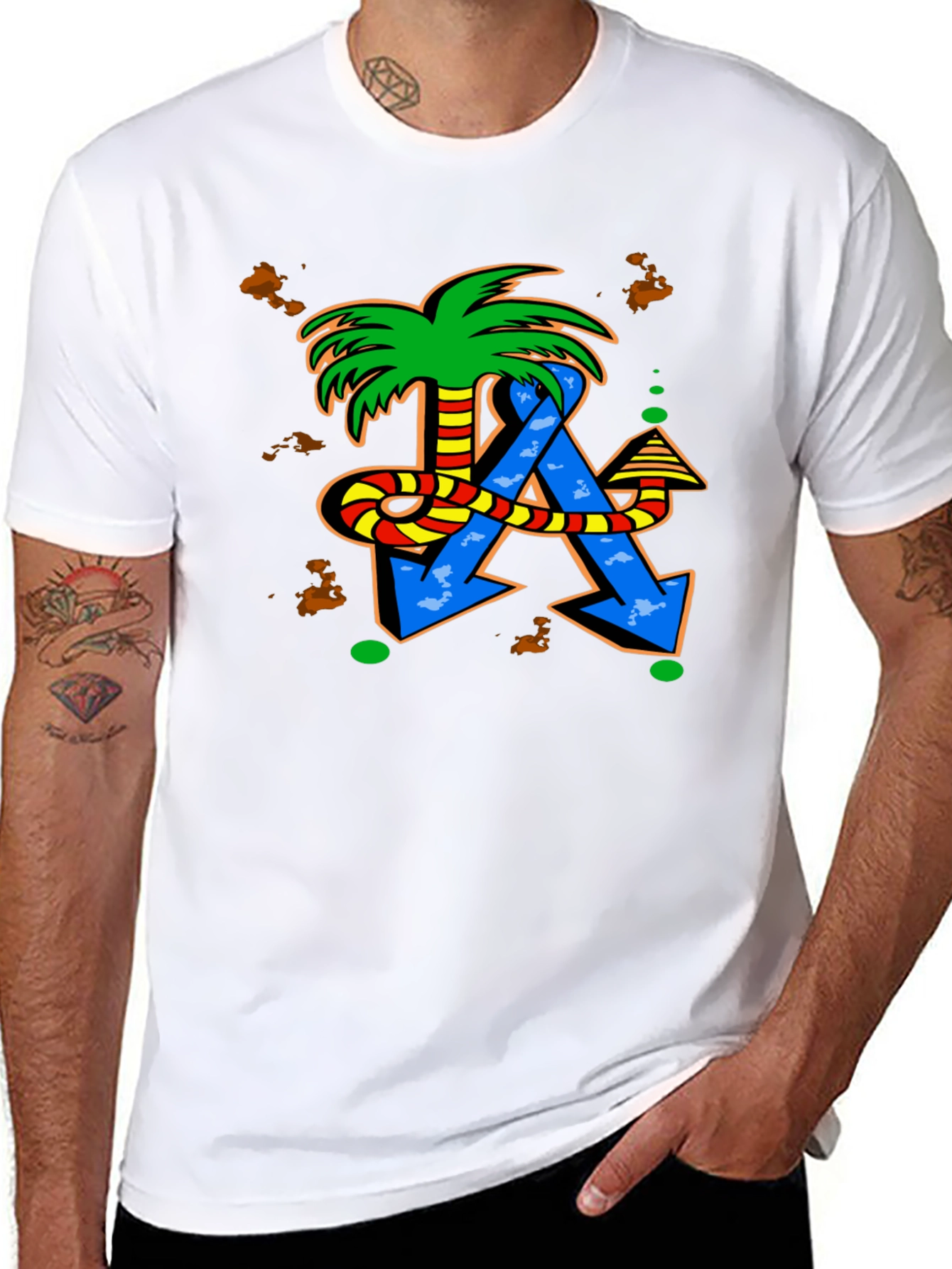Funky Palm Tree & Arrow T-Shirt