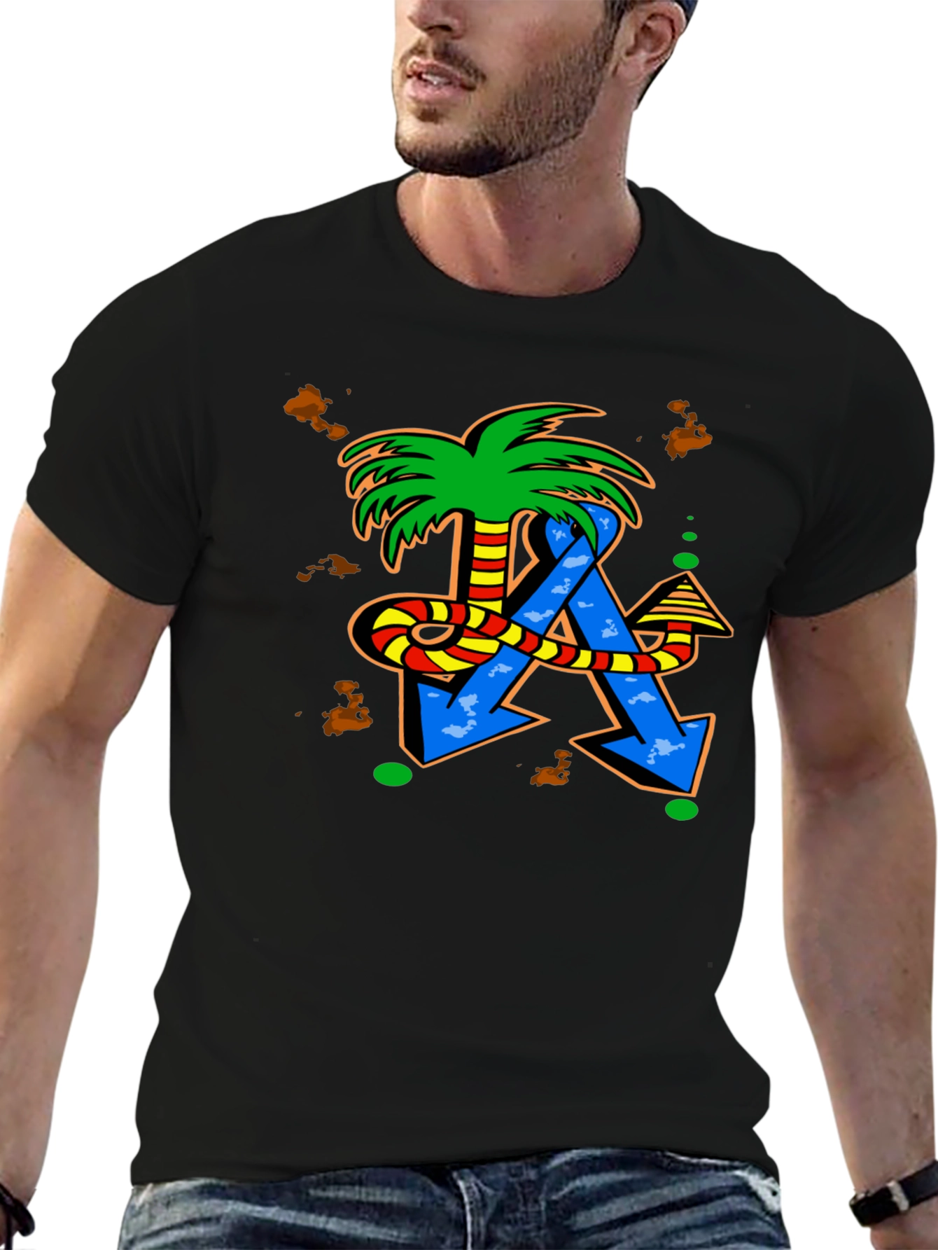 Funky Palm Tree & Arrow T-Shirt