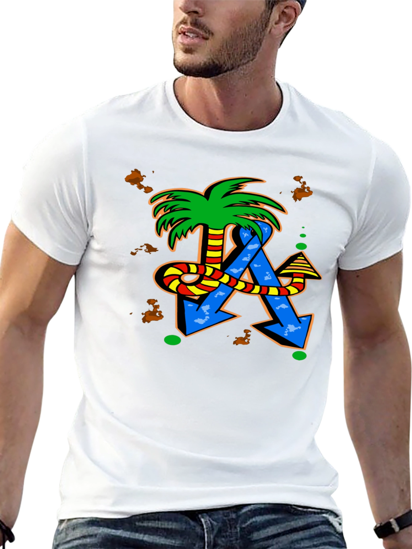 Funky Palm Tree & Arrow T-Shirt