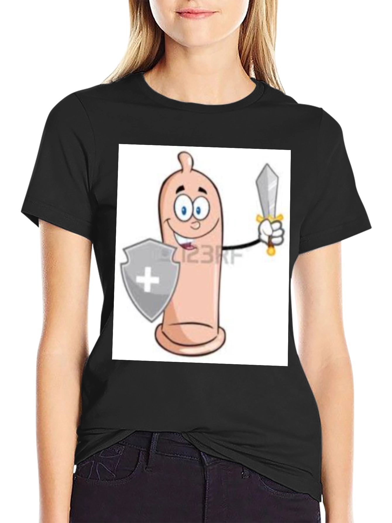 Funny Condom Cartoon Graphic Tee
