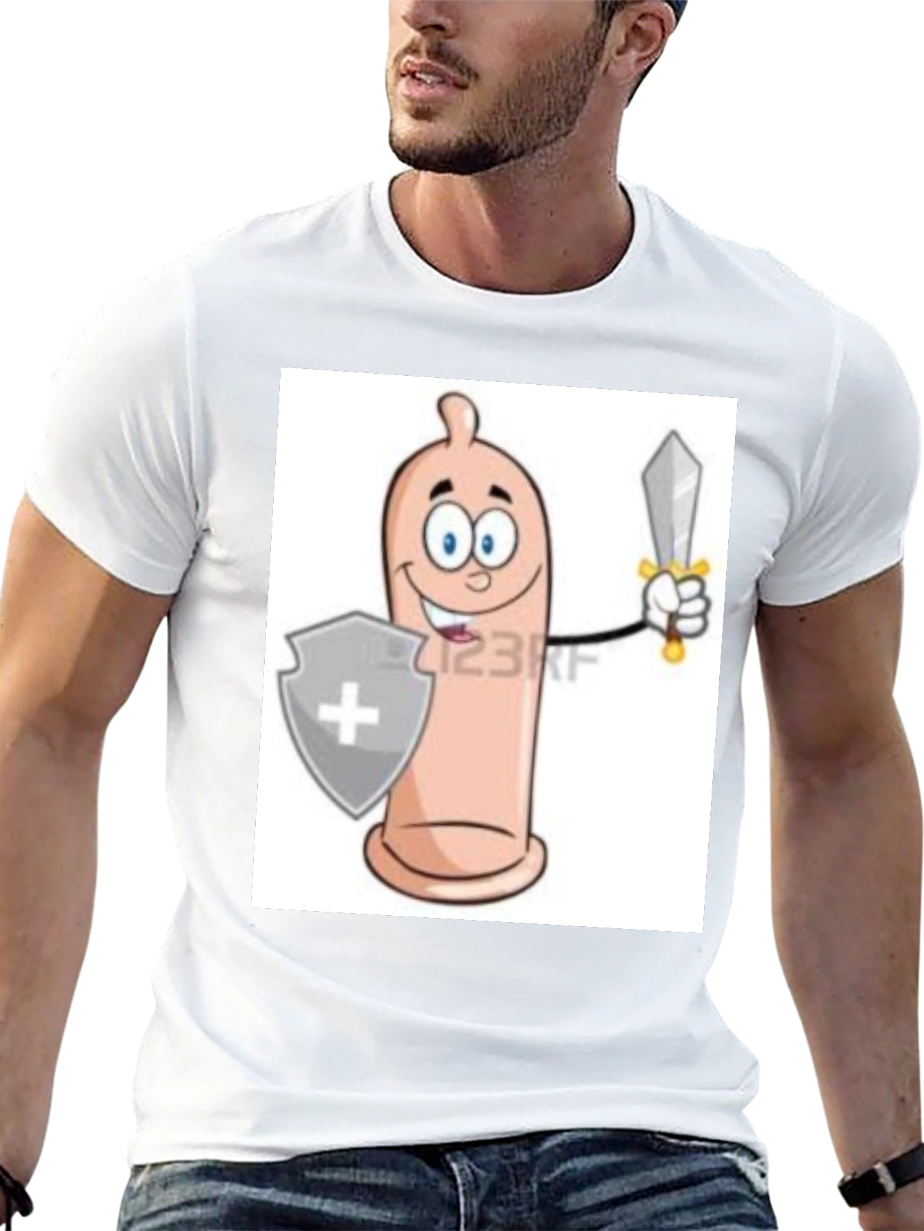 Funny Condom Cartoon Graphic Tee