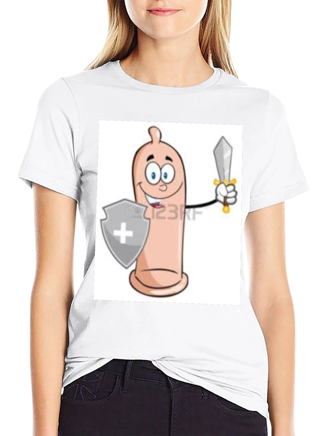 Funny Condom Cartoon Graphic Tee