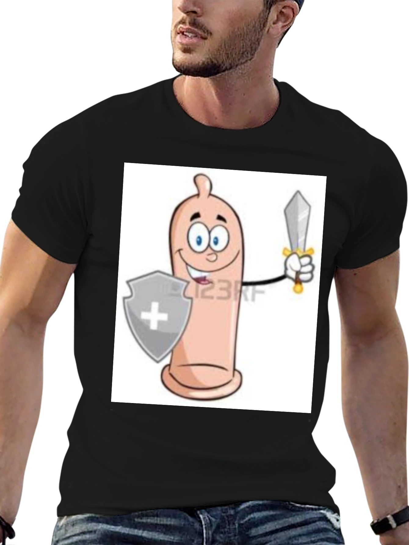 Funny Condom Cartoon Graphic Tee