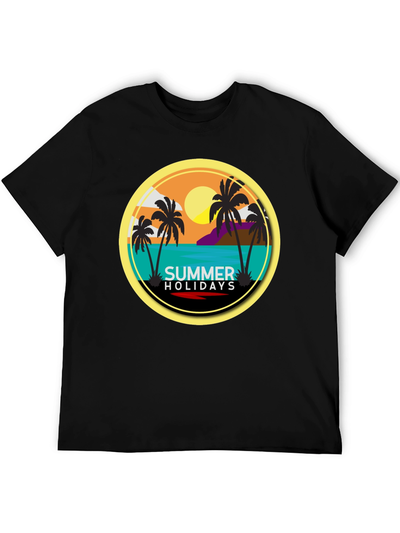 Summer Holiday T-Shirt - Beach Palm Tree Design
