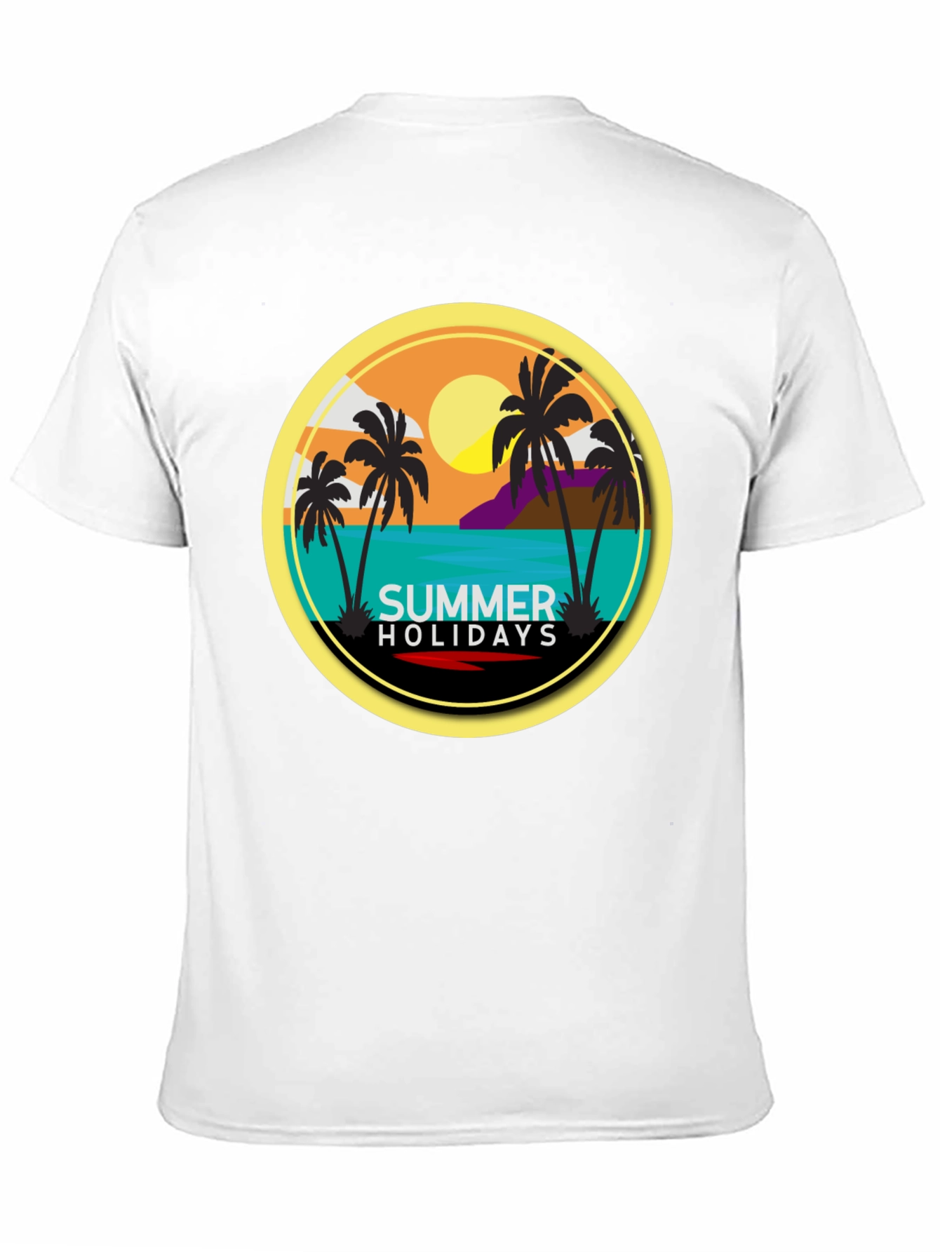 Summer Holiday T-Shirt - Beach Palm Tree Design