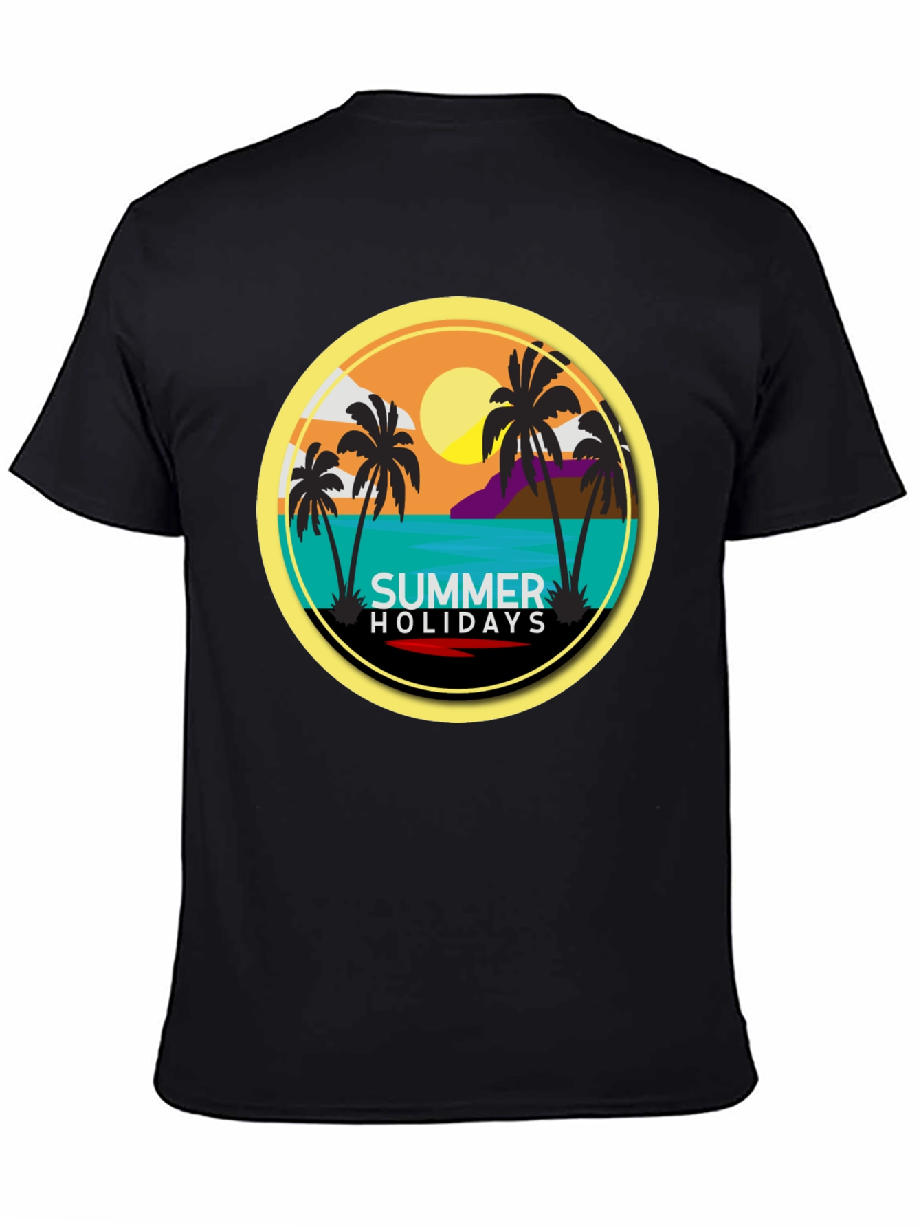 Summer Holiday T-Shirt - Beach Palm Tree Design