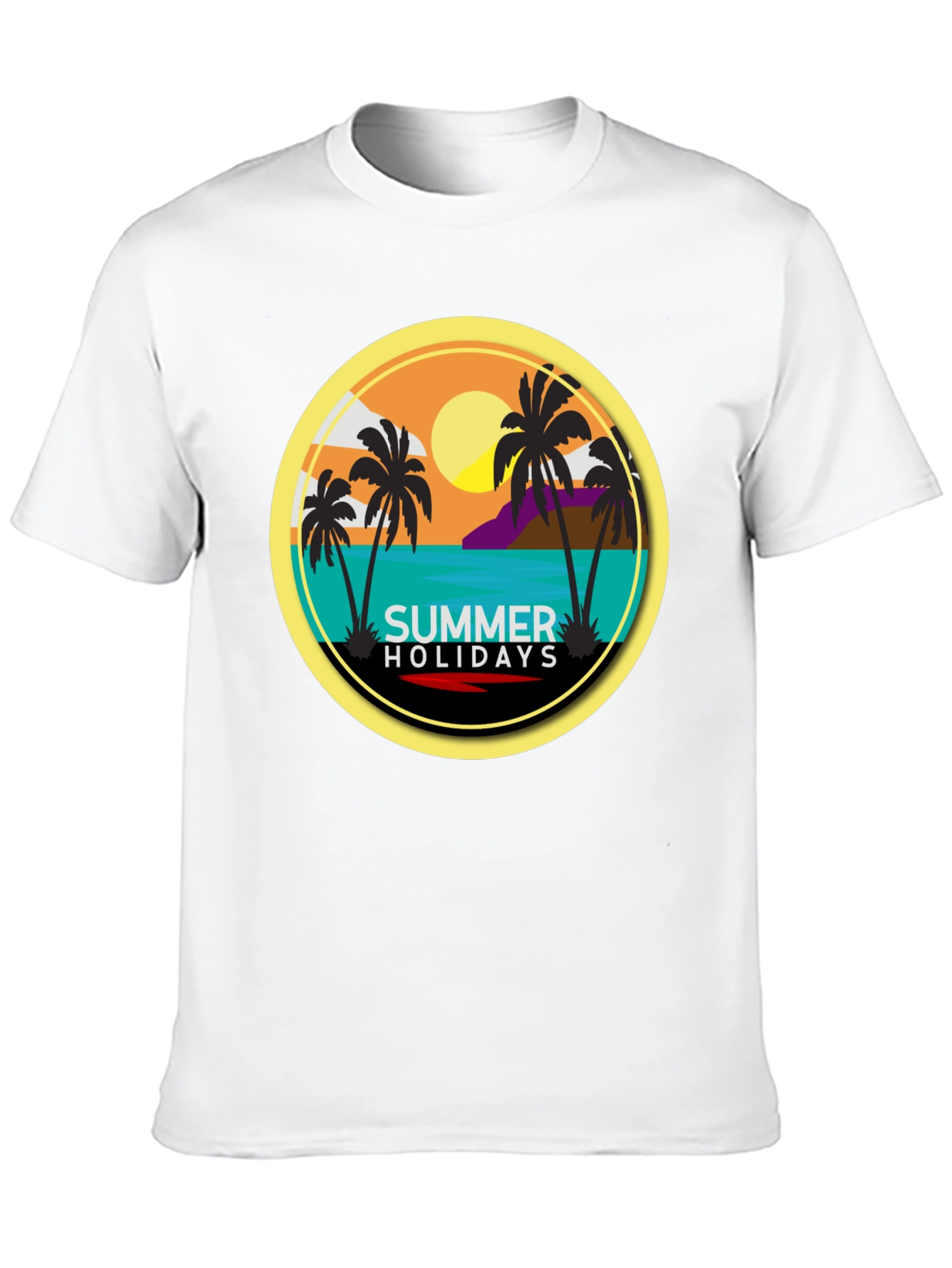 Summer Holiday T-Shirt - Beach Palm Tree Design