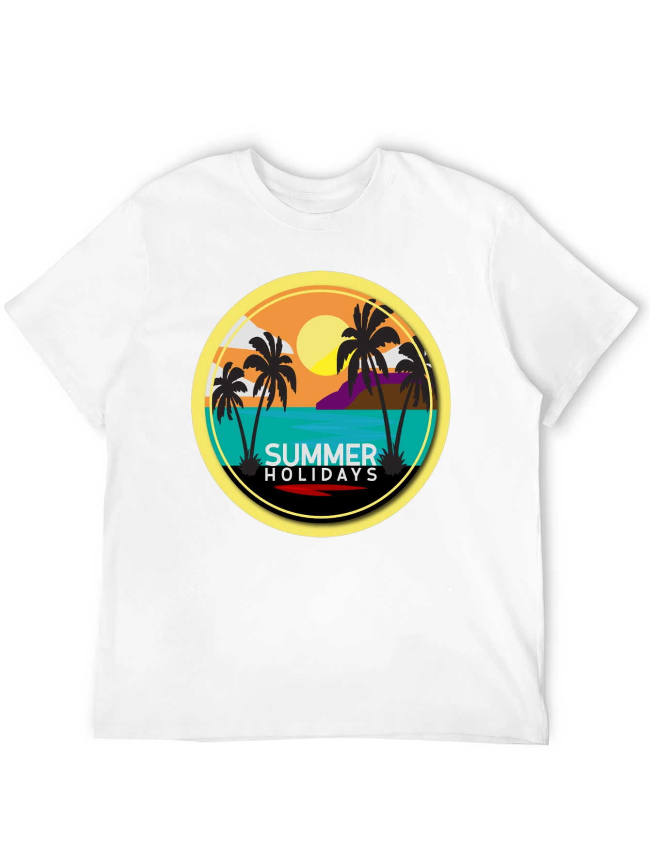 Summer Holiday T-Shirt - Beach Palm Tree Design