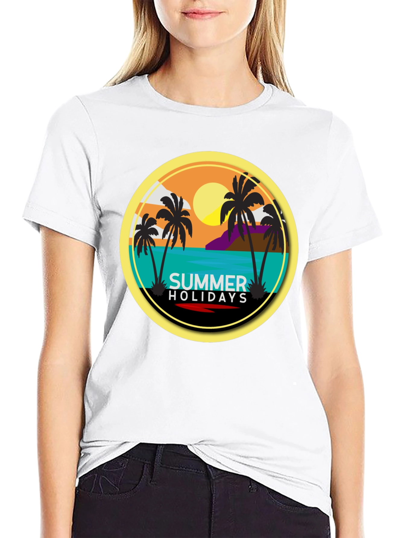 Summer Holiday T-Shirt - Beach Palm Tree Design
