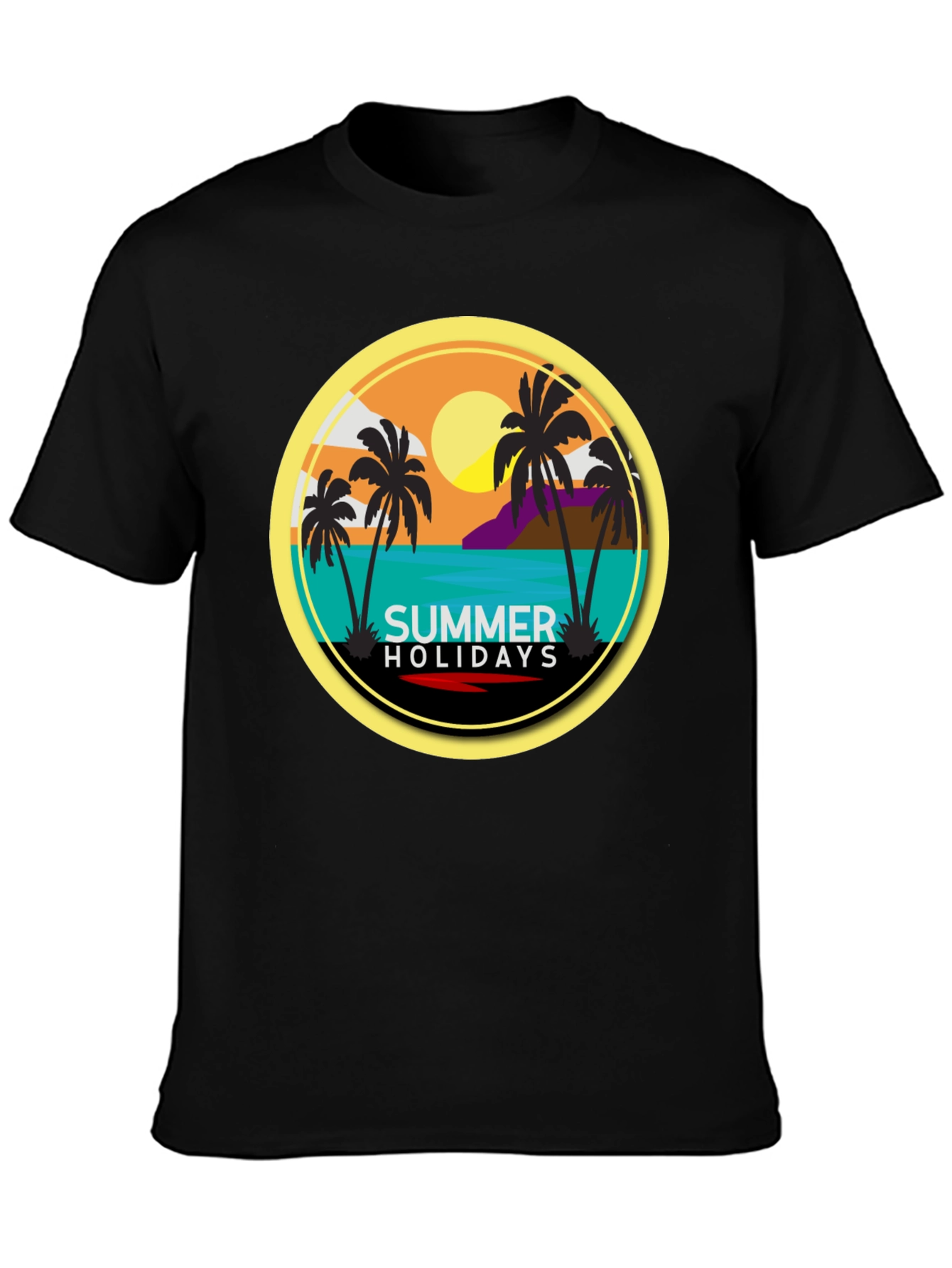 Summer Holiday T-Shirt - Beach Palm Tree Design
