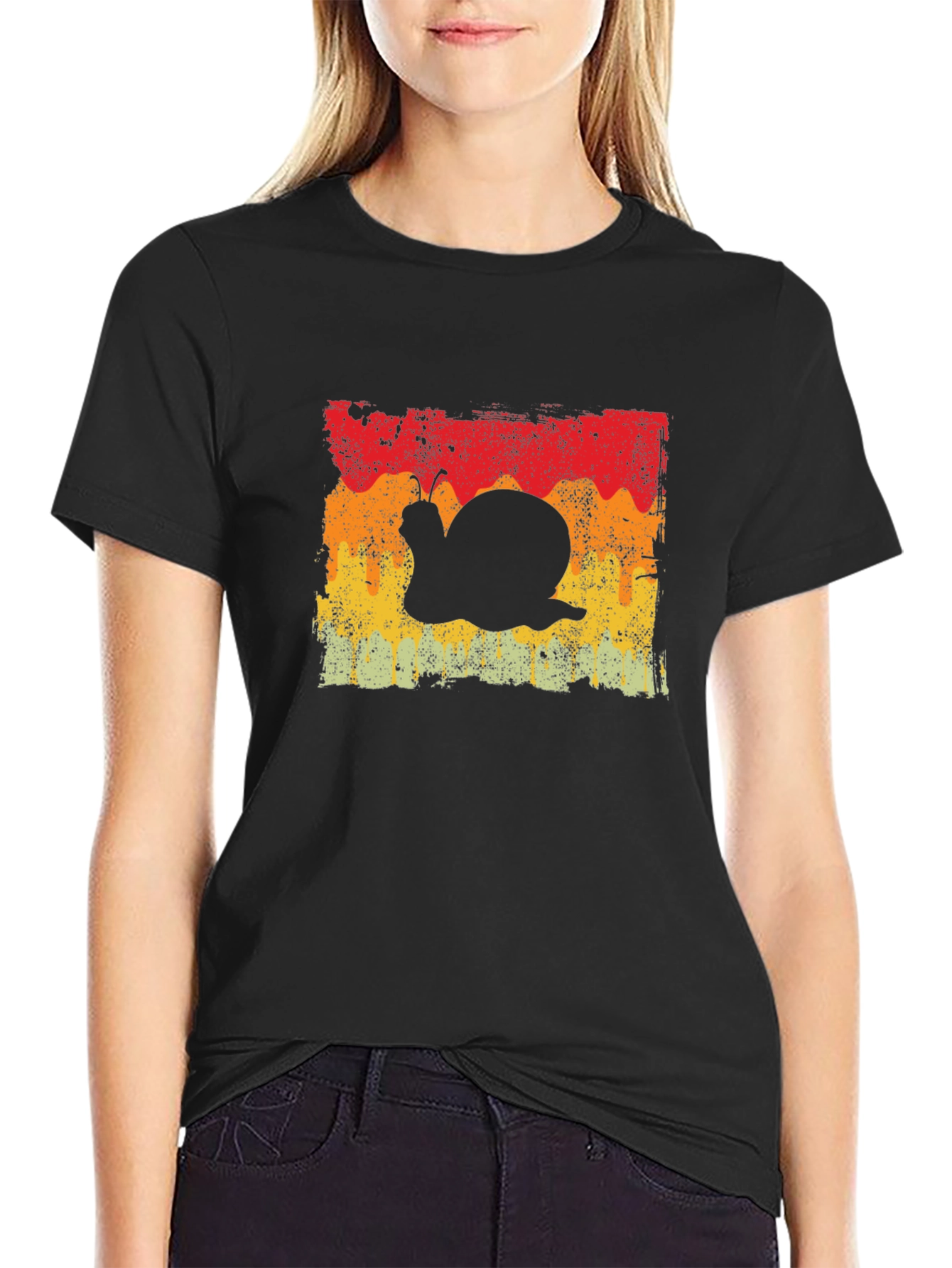 Retro Snail Graphic T-Shirt - Unisex Black Tee