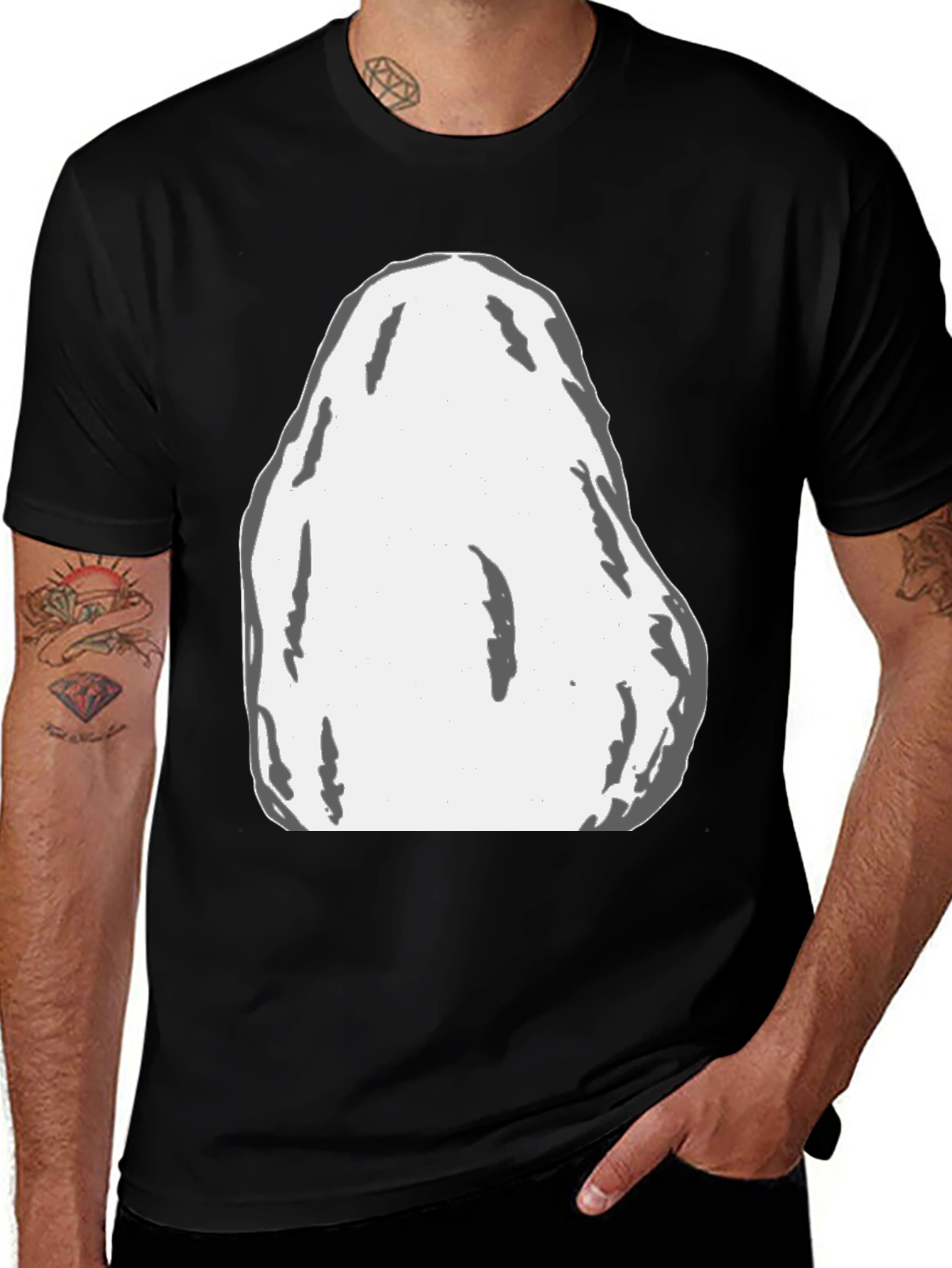 Modern Black T-Shirt with Abstract Graphic Print