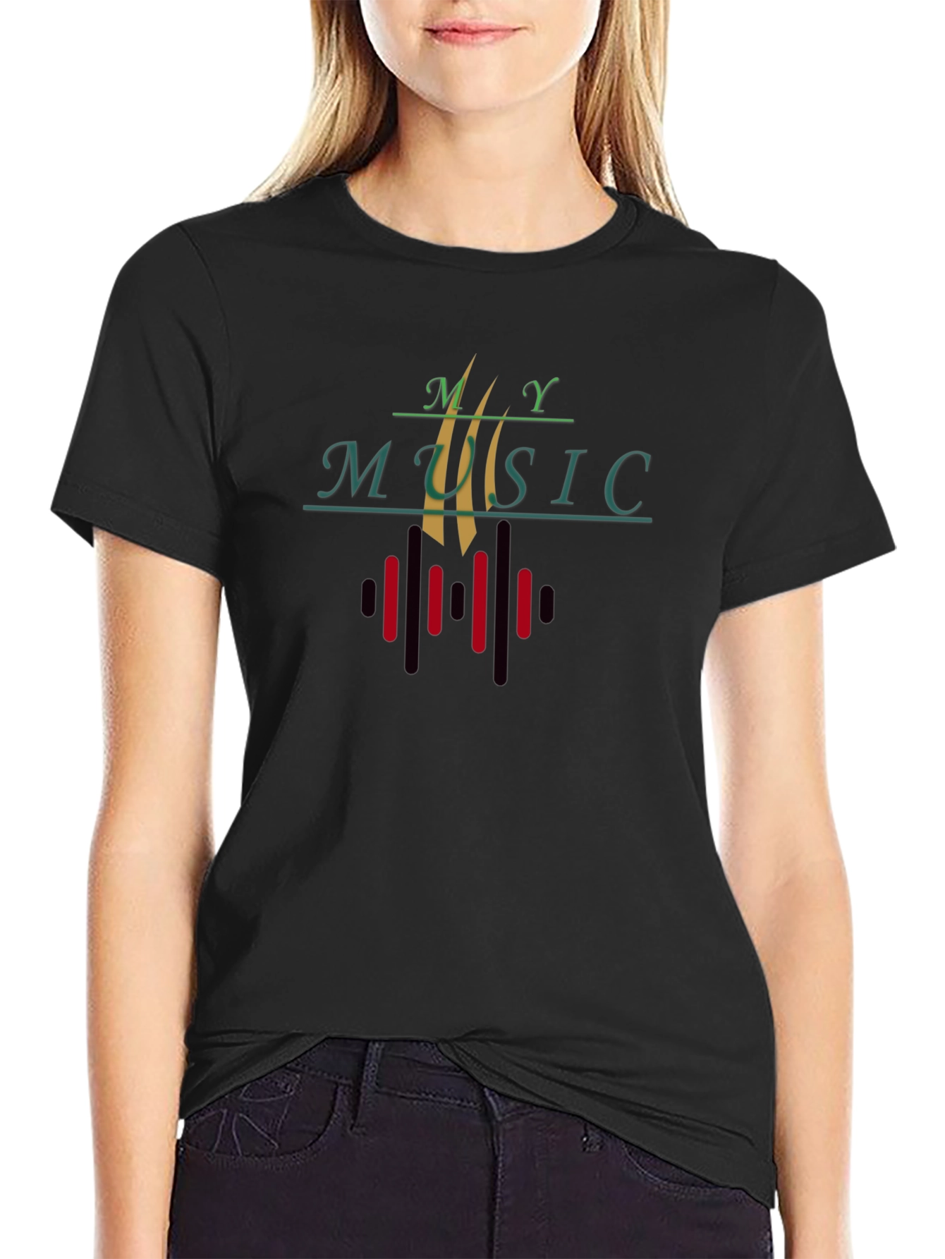 My Music Graphic Print Mens Black T-Shirt