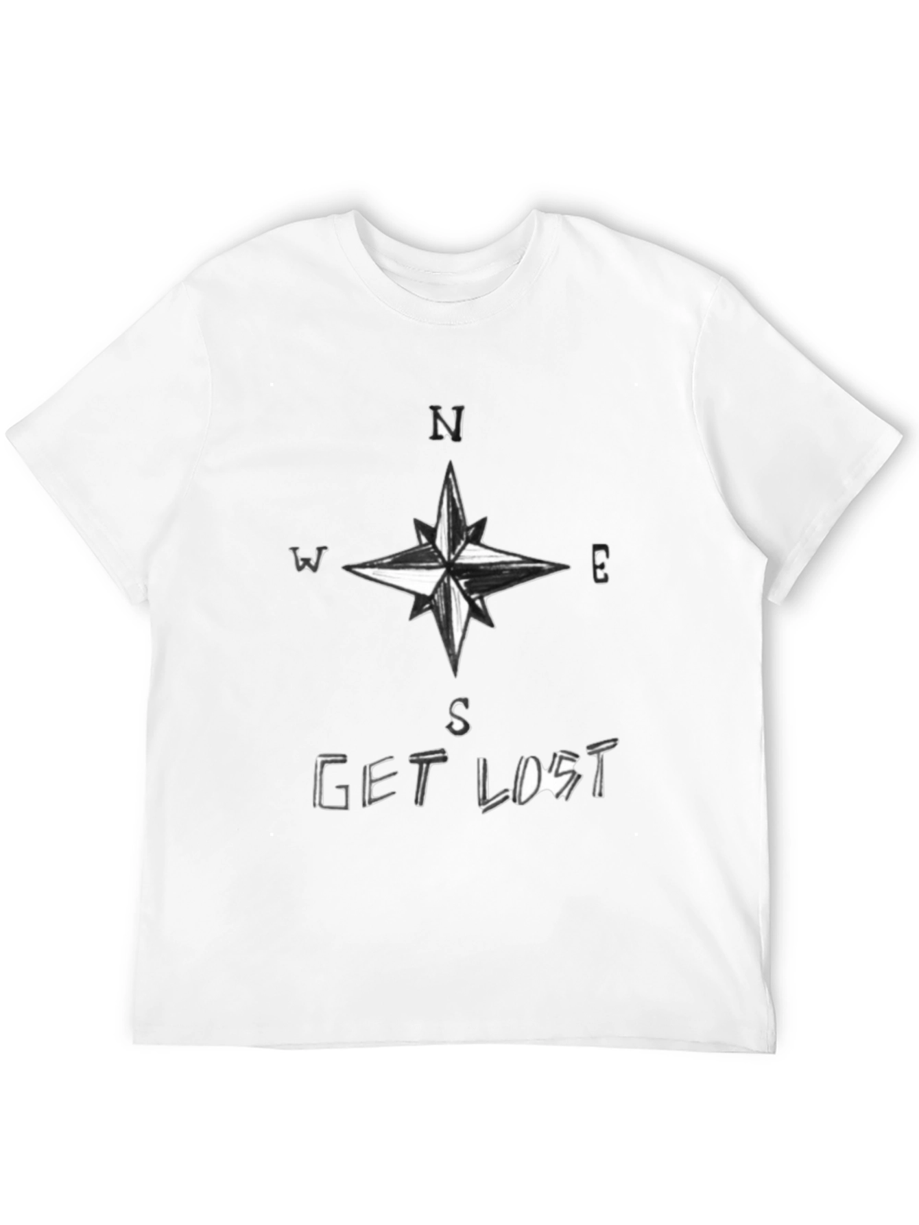 Get Lost Compass Black T-Shirt