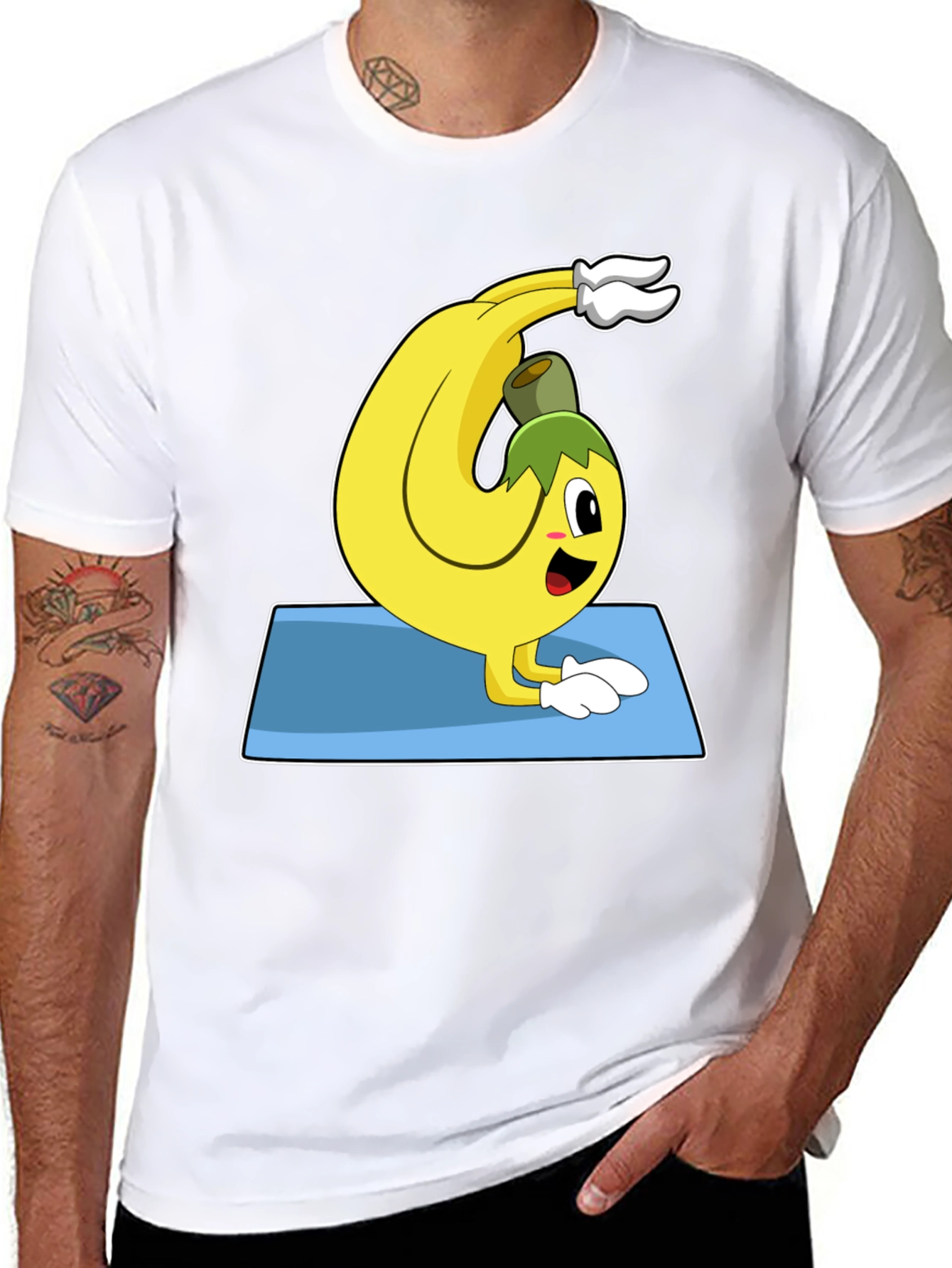 Yoga Banana T-Shirt - Black Graphic Tee