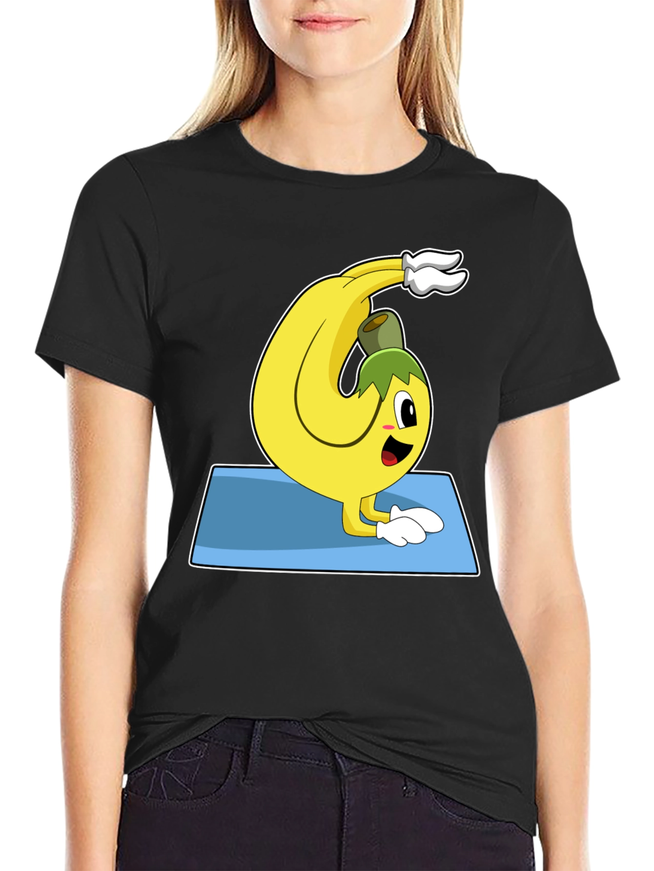 Yoga Banana T-Shirt - Black Graphic Tee