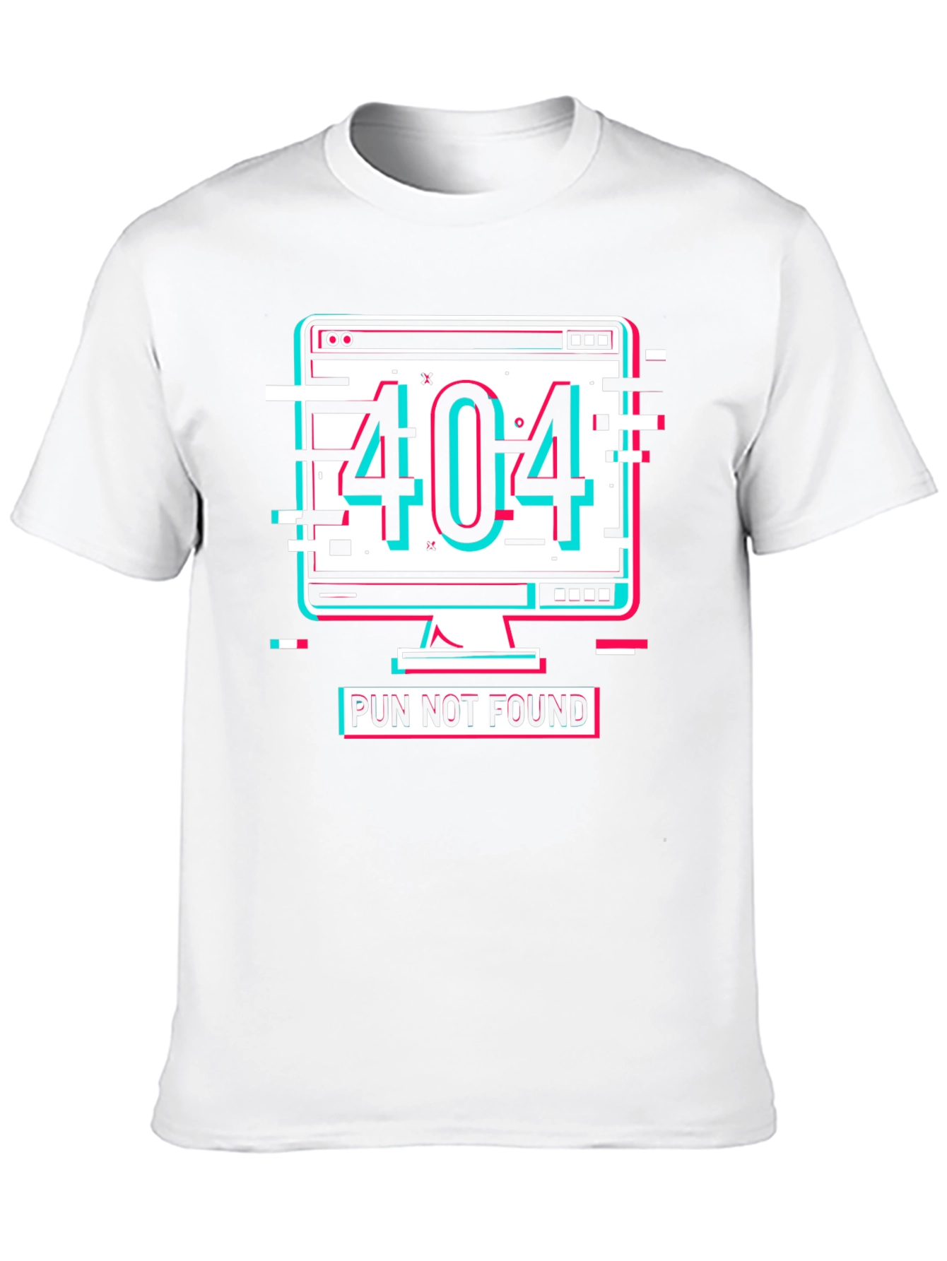 404 Pun Not Found Glitch Style T-Shirt