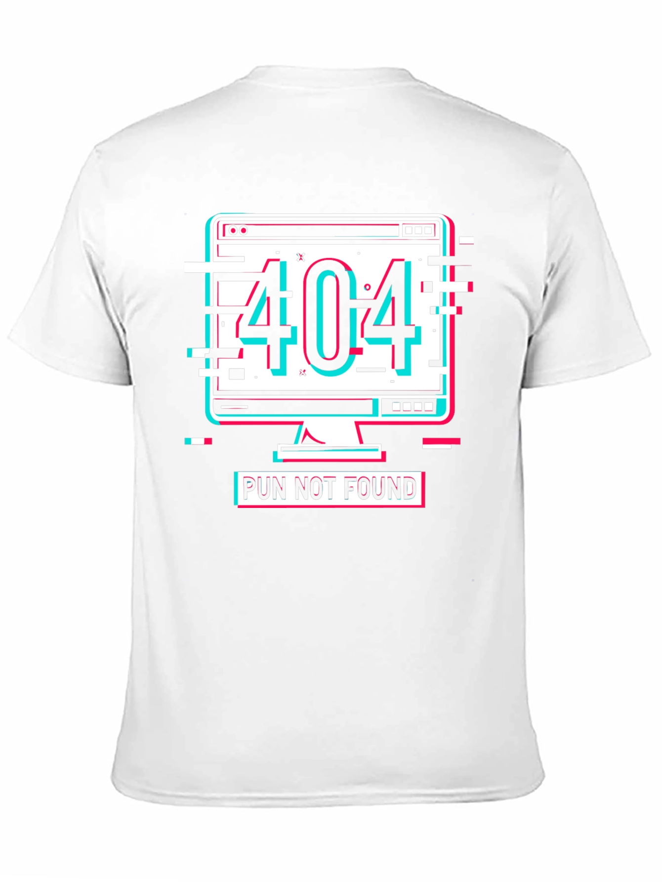404 Pun Not Found Glitch Style T-Shirt