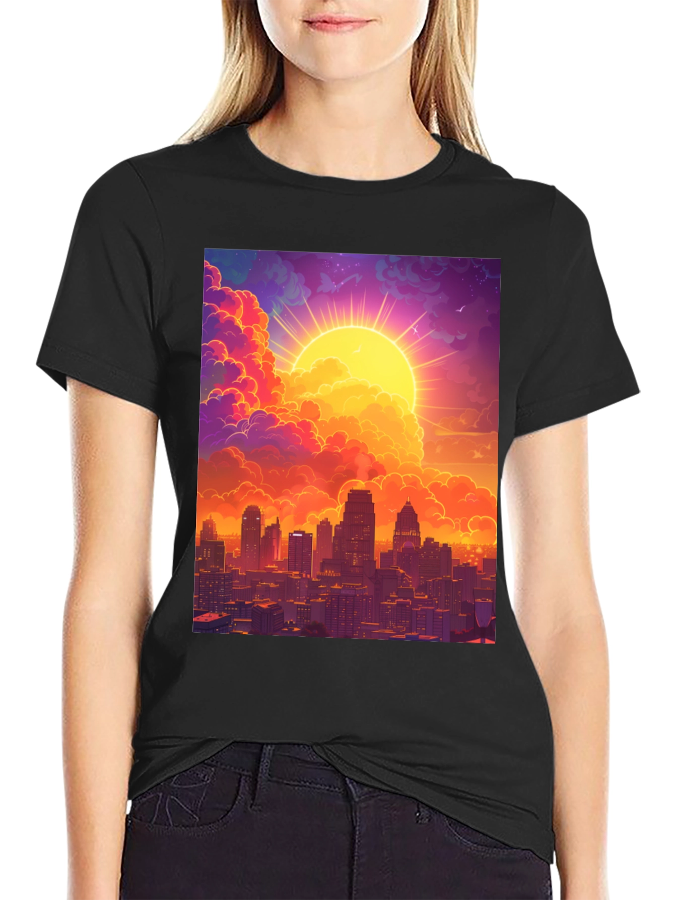 Sunset Cityscape Graphic Tee