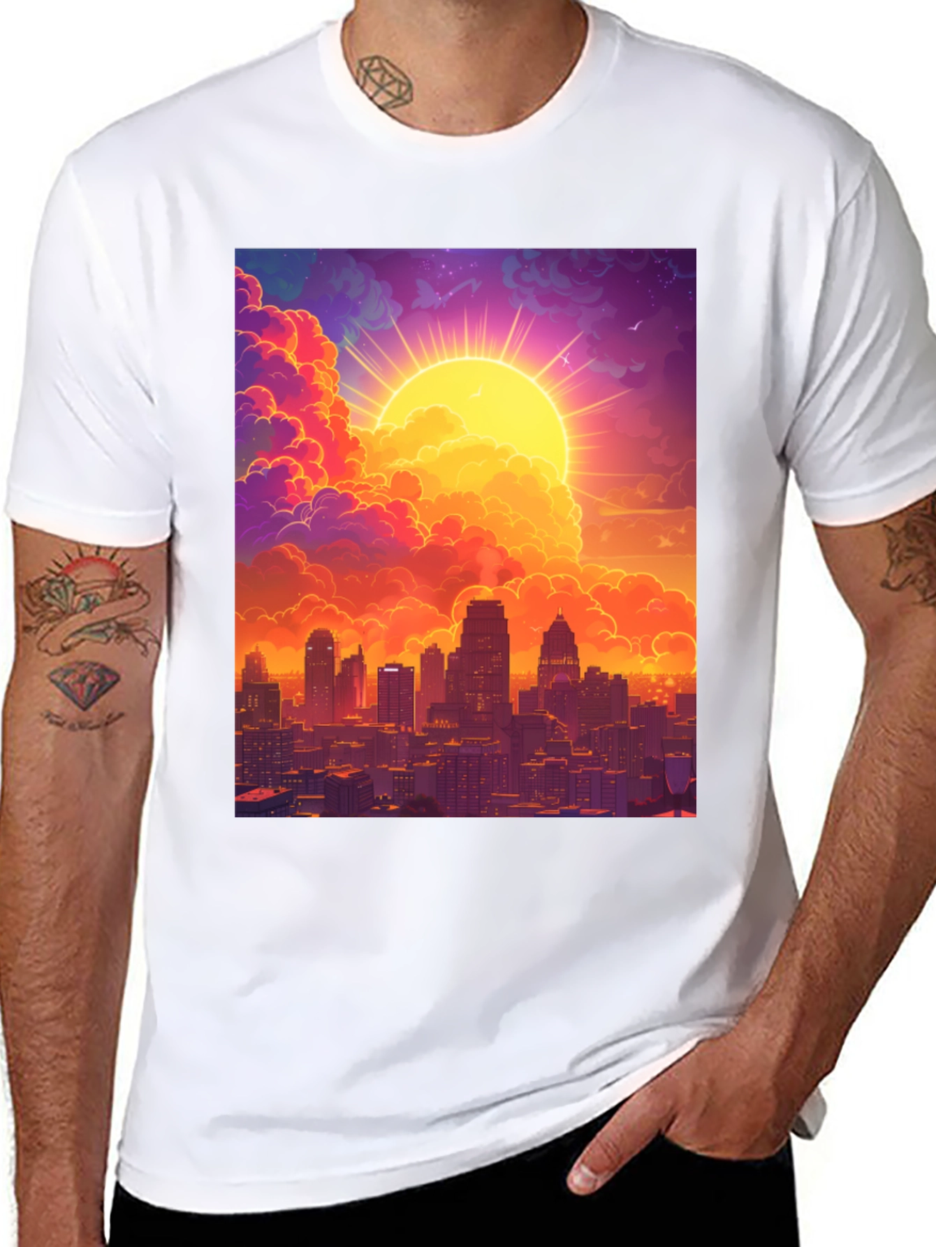 Sunset Cityscape Graphic Tee