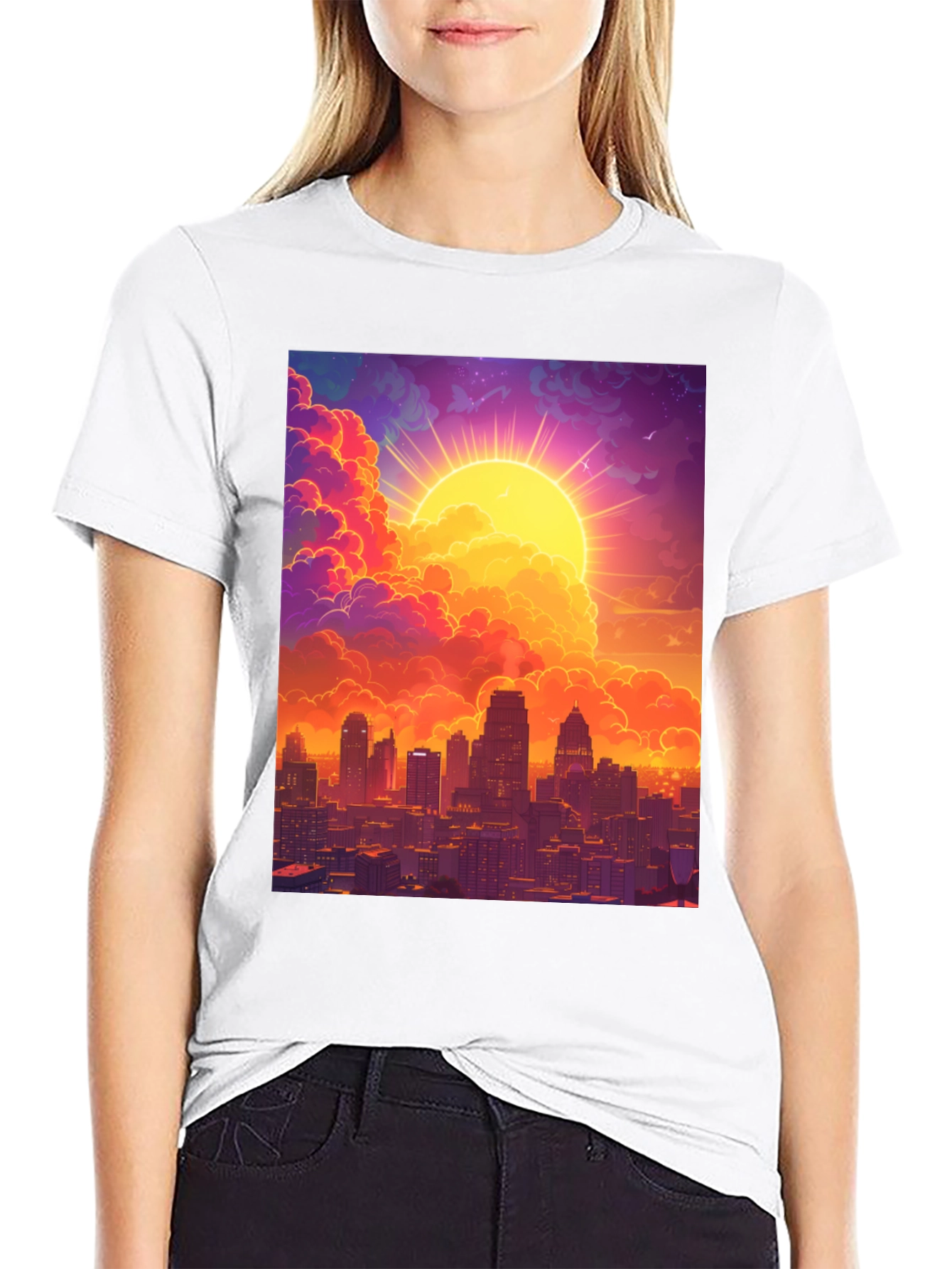 Sunset Cityscape Graphic Tee