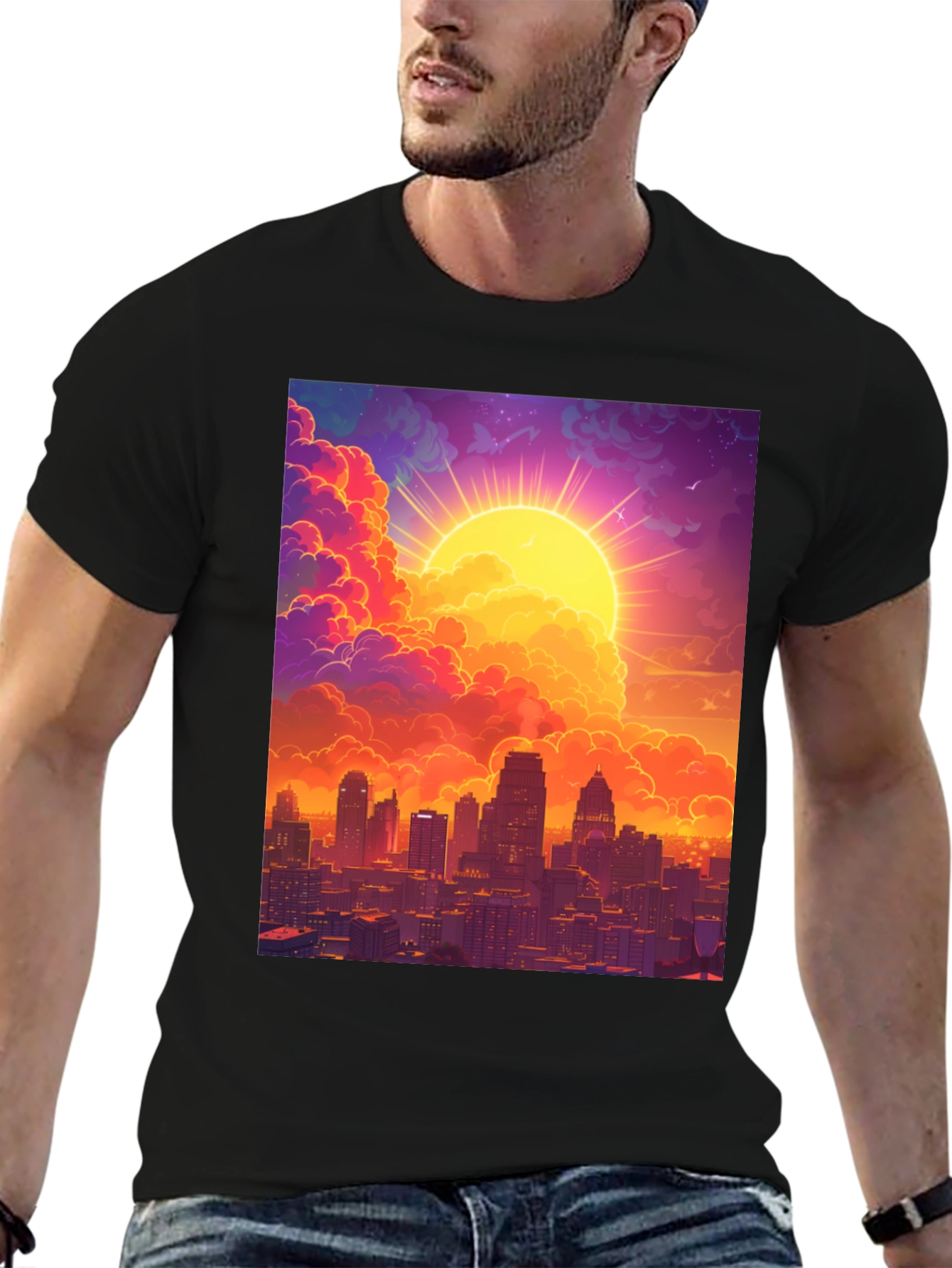 Sunset Cityscape Graphic Tee