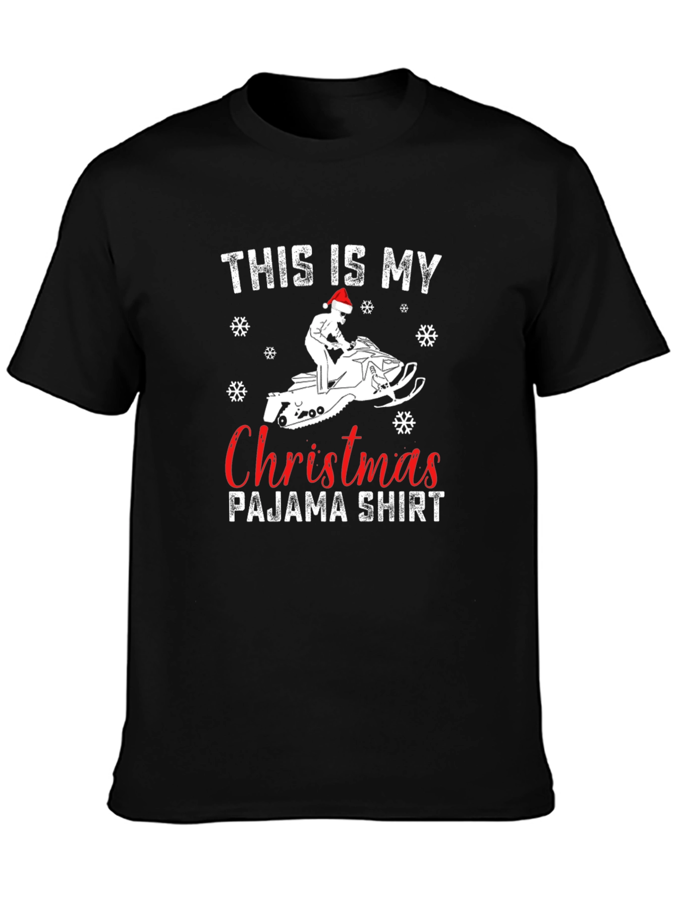 Christmas Pajama Shirt - Snowmobile Design