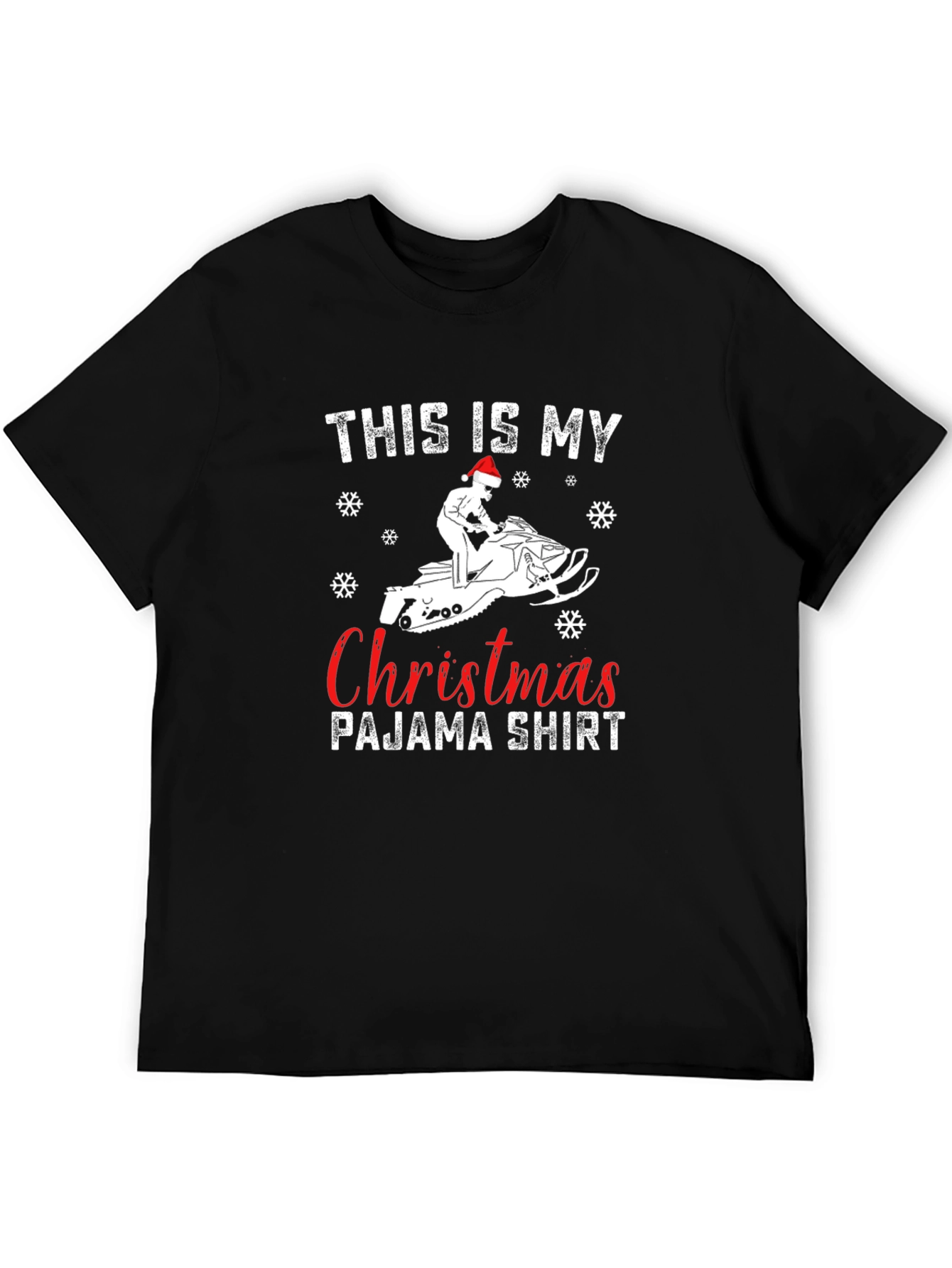 Christmas Pajama Shirt - Snowmobile Design