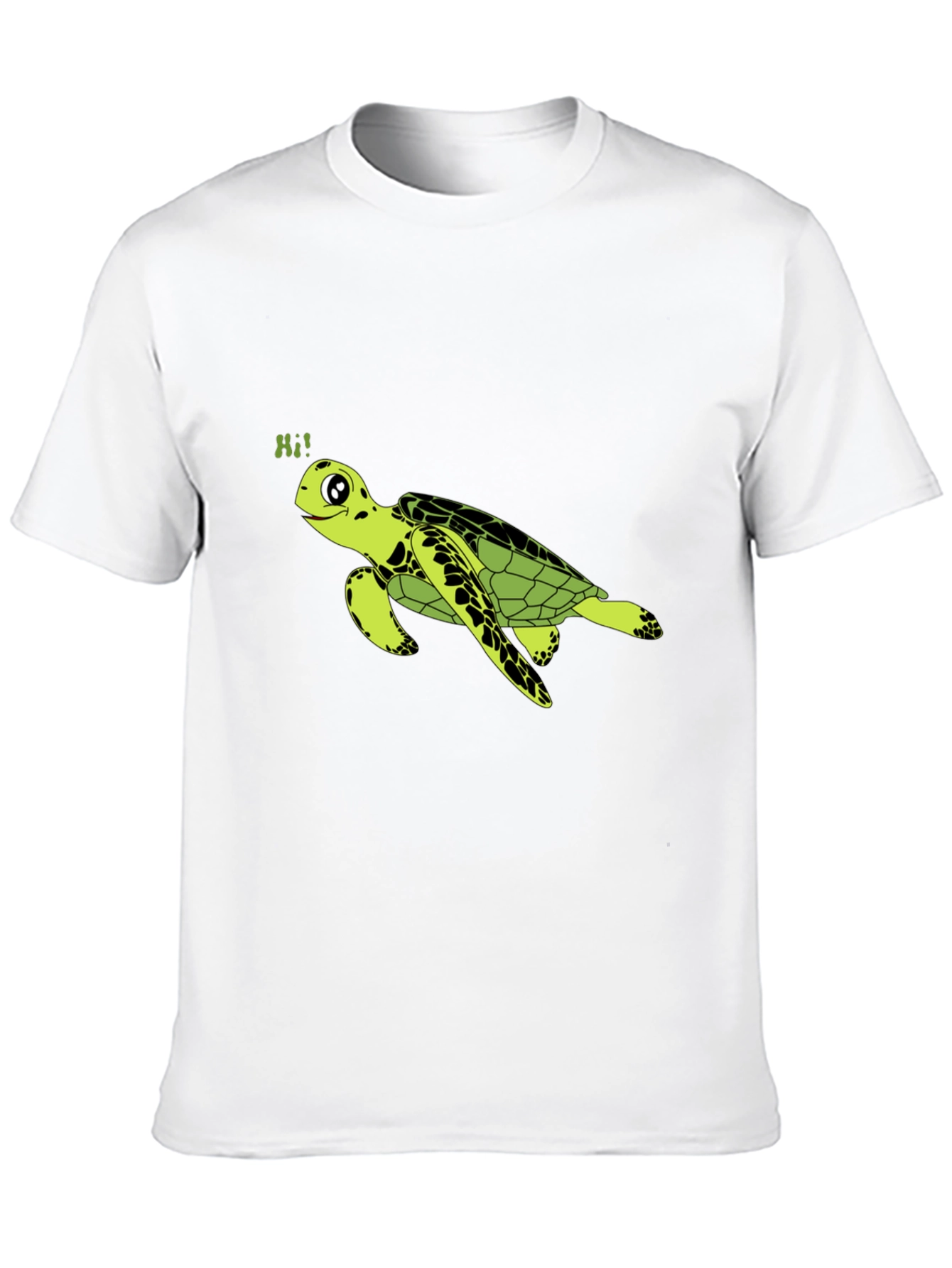 Turtle Hi! Graphic Black T-Shirt