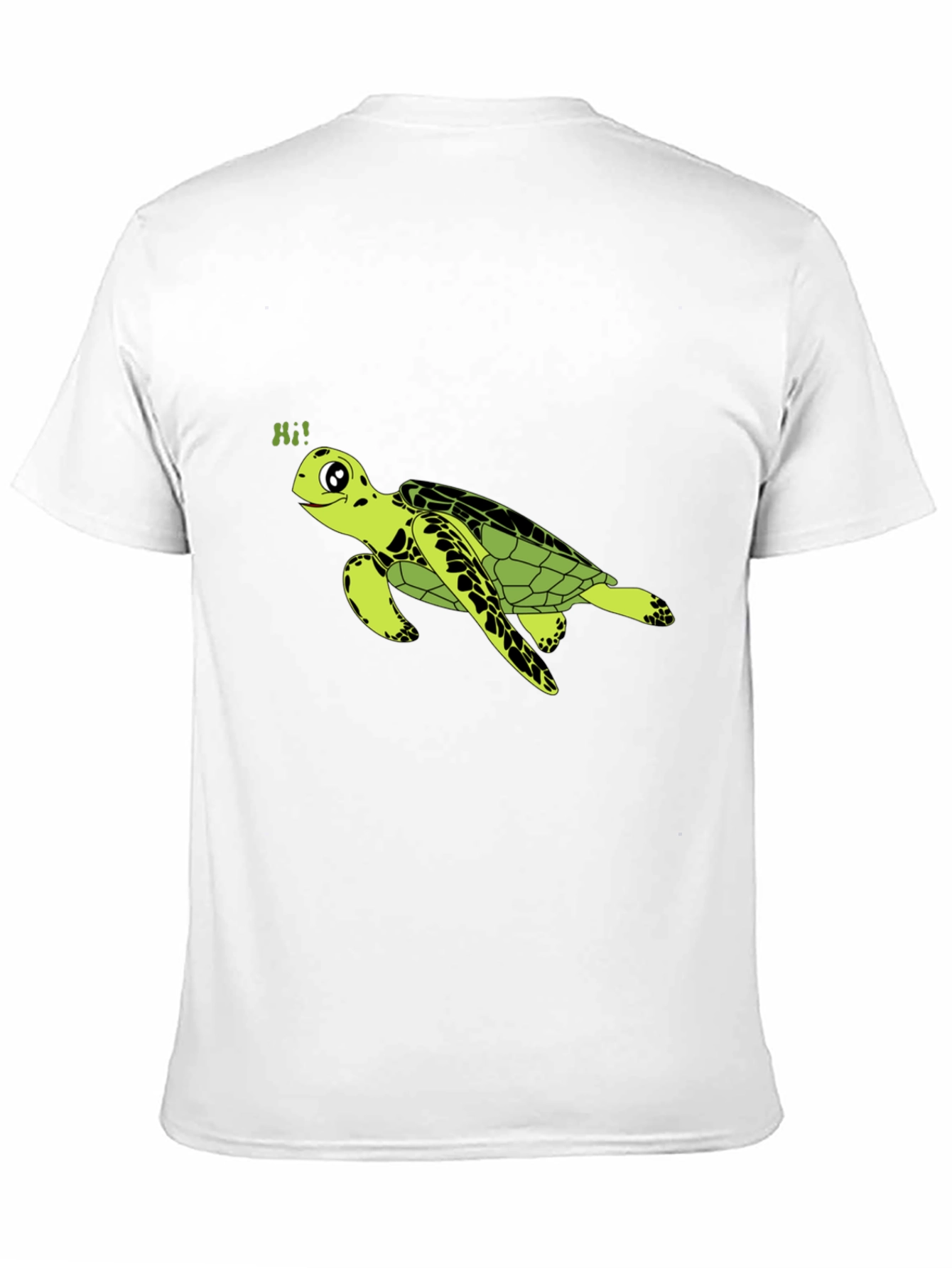 Turtle Hi! Graphic Black T-Shirt
