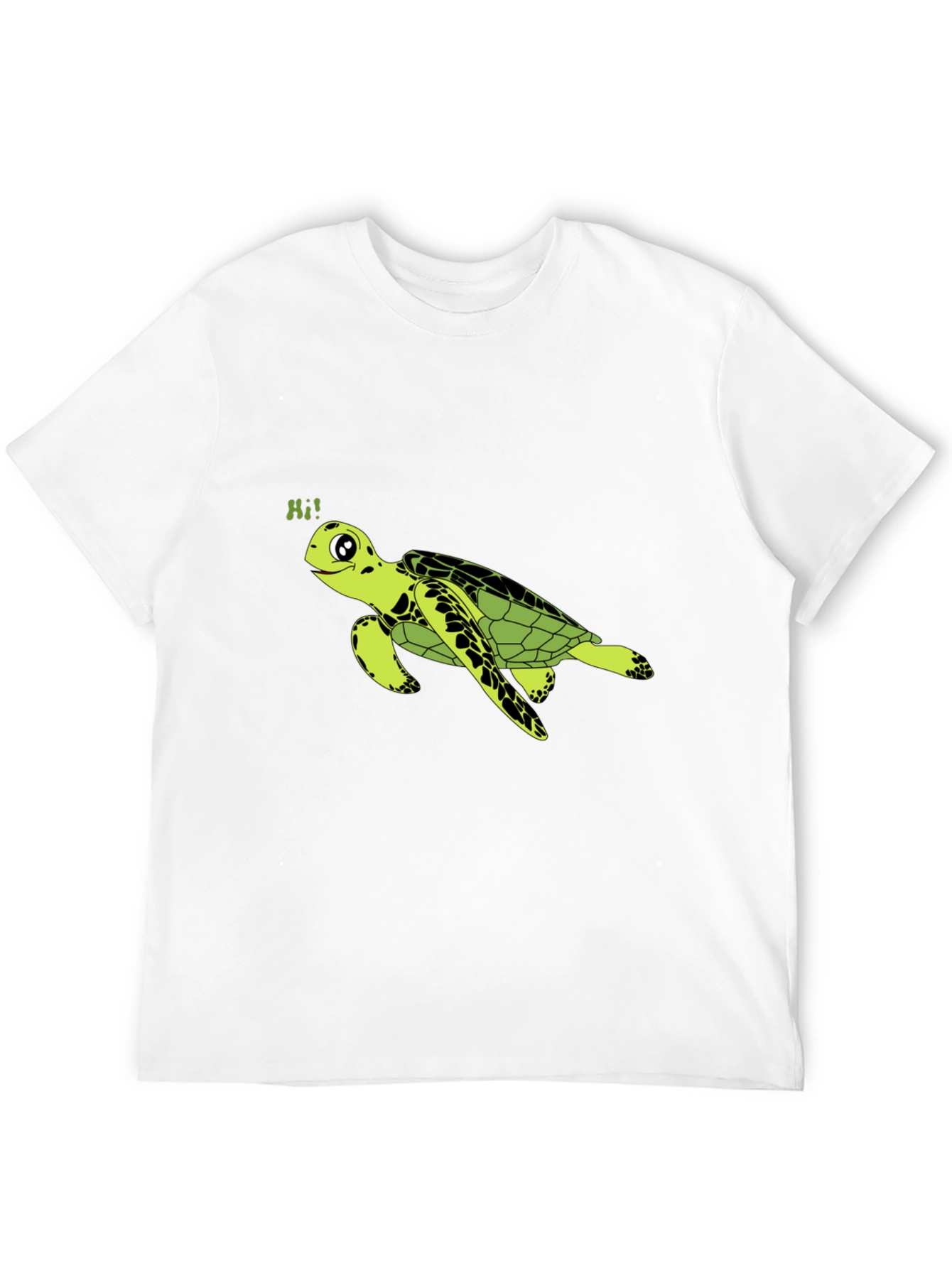Turtle Hi! Graphic Black T-Shirt