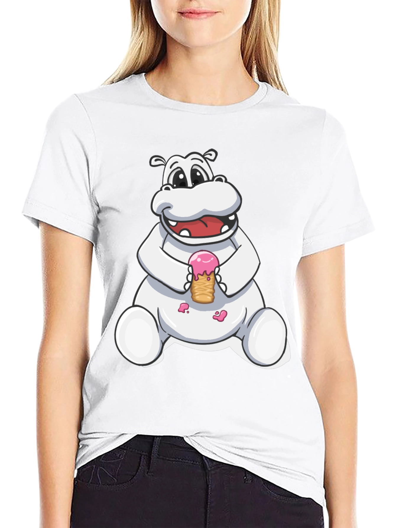 Hippo Ice Cream Graphic Tee