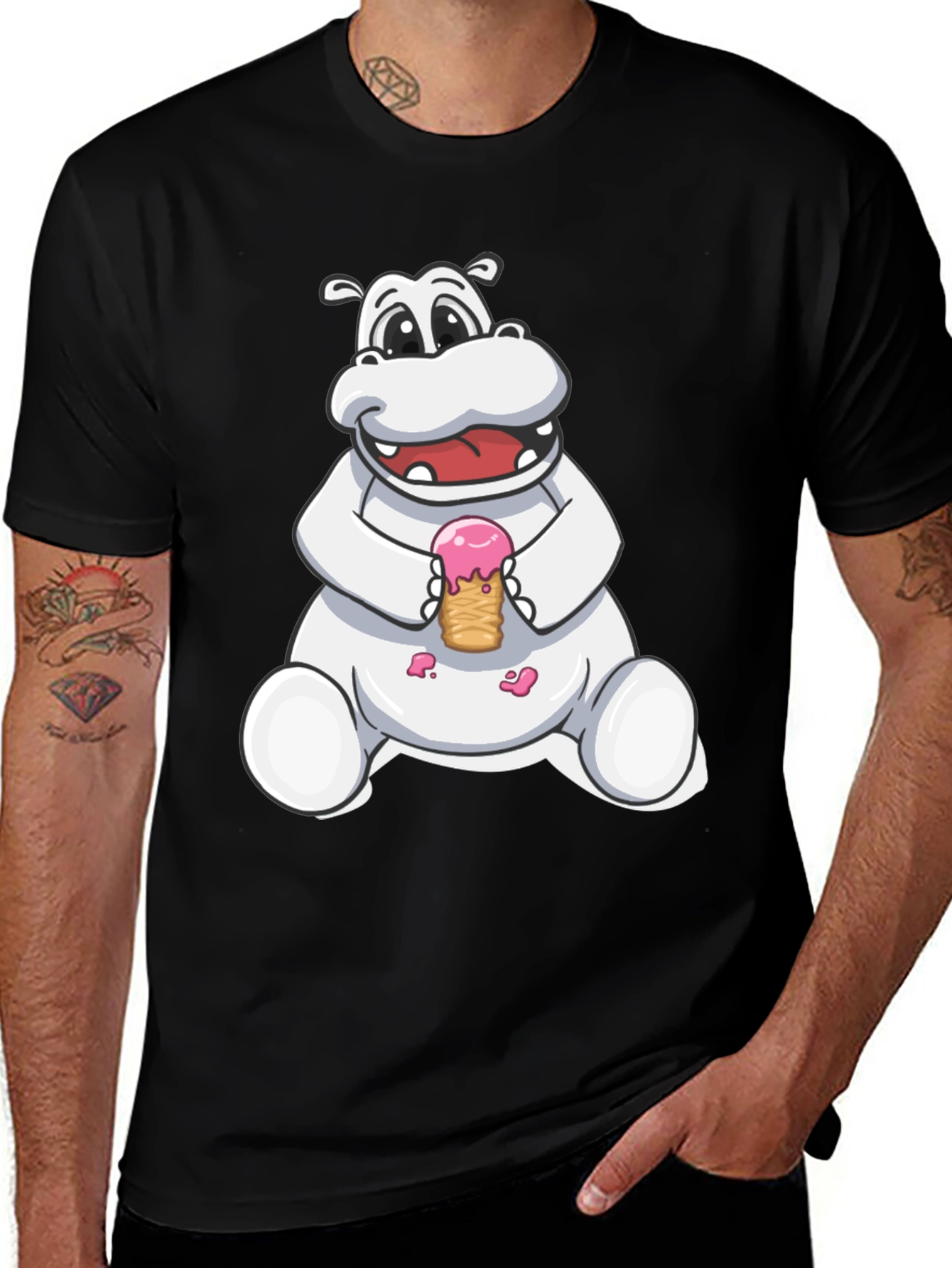 Hippo Ice Cream Graphic Tee
