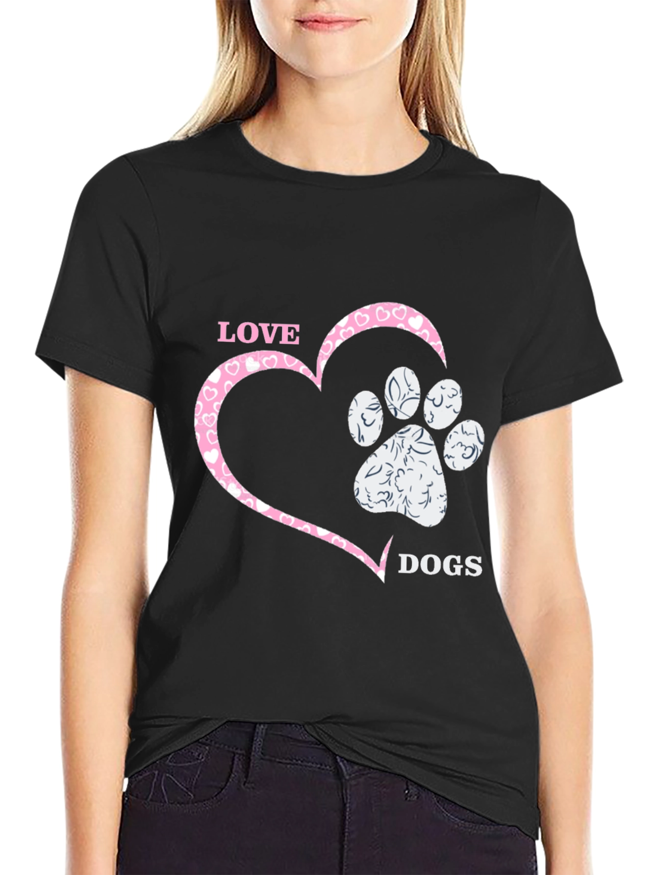 Love Dogs T-Shirt - Heart & Paw Print